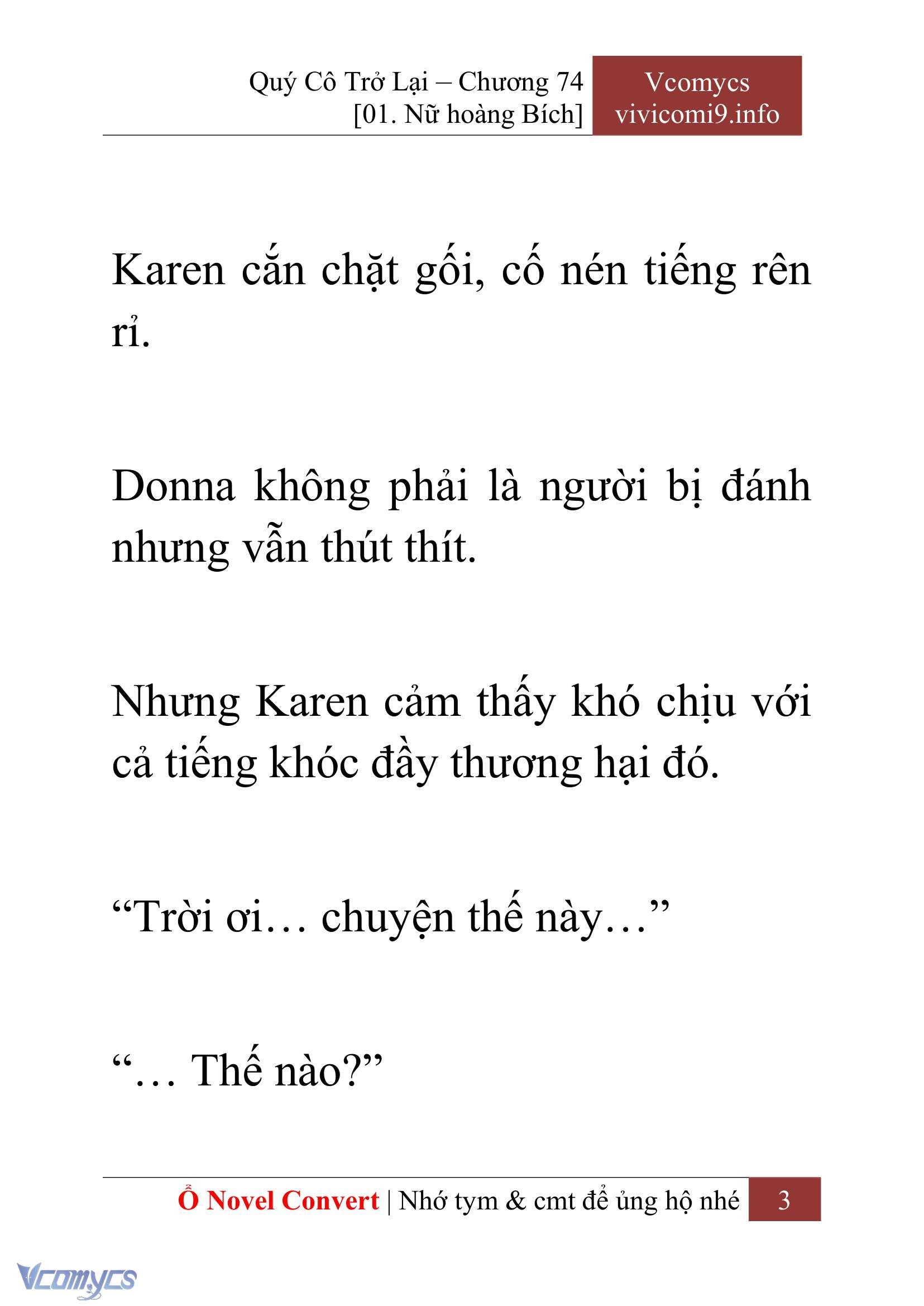 [Novel] Quý Cô Trở Lại Chap 74 - Trang 2