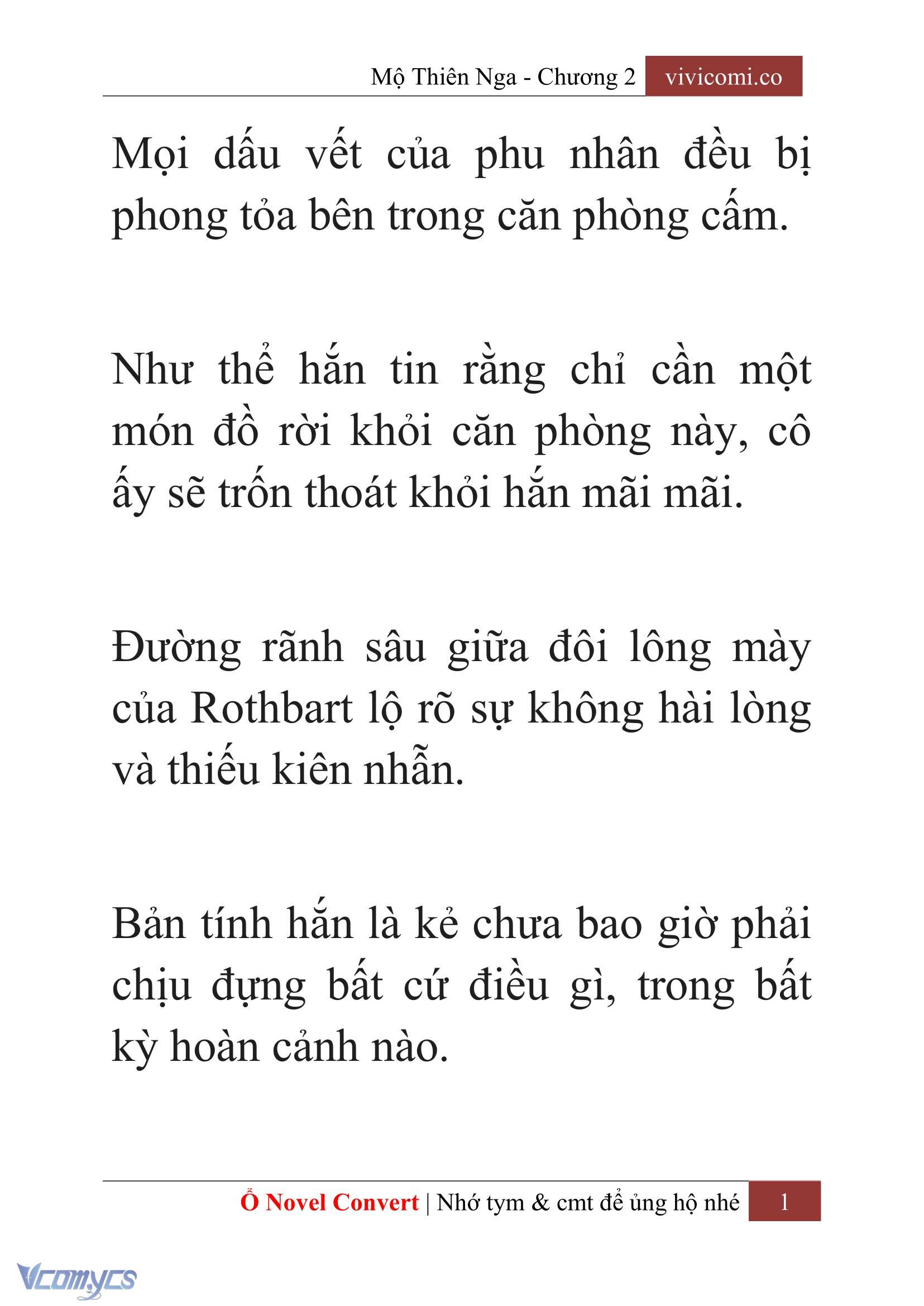 [Novel] Mộ Thiên Nga Chap 2 - Trang 2