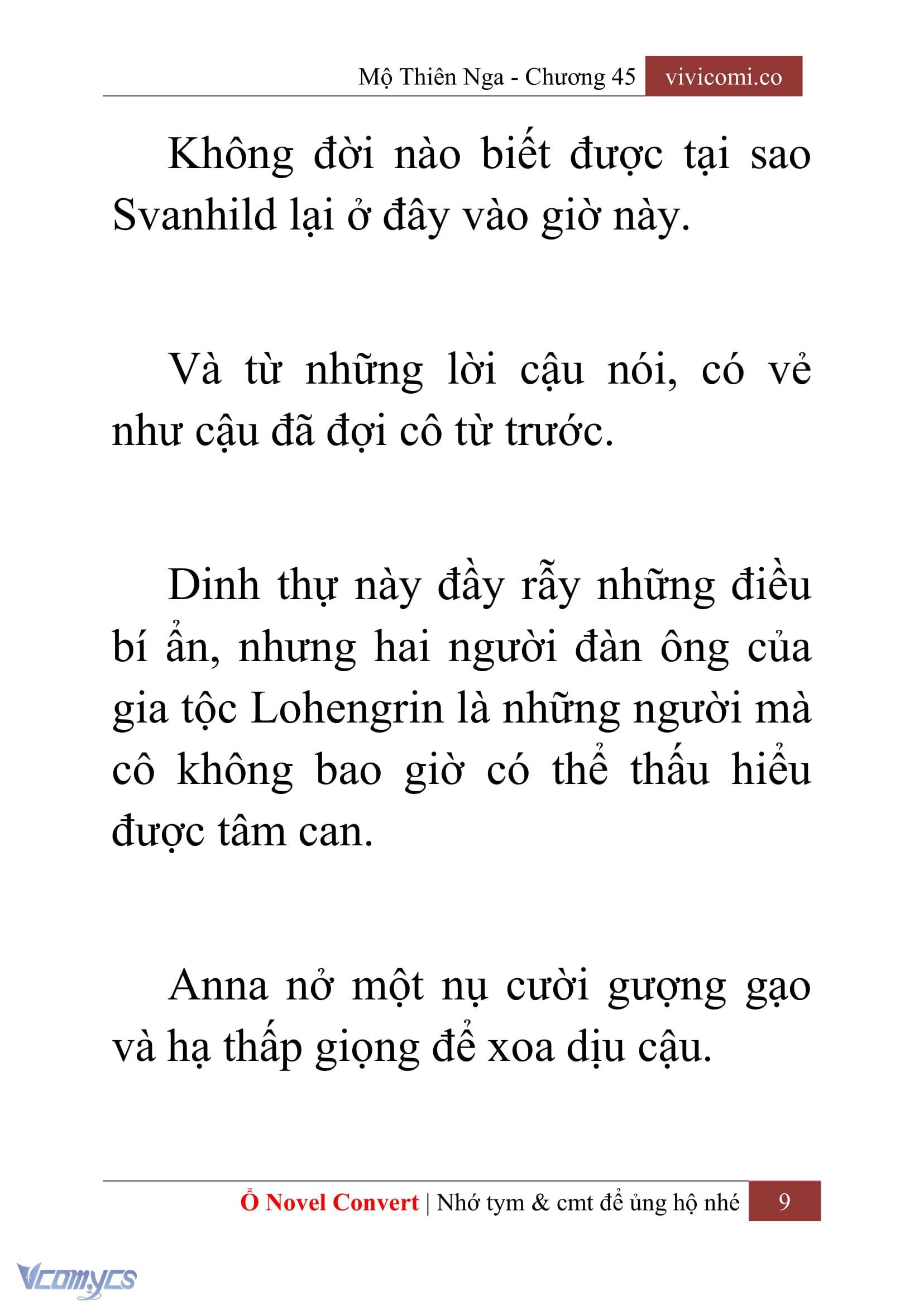 [Novel] Mộ Thiên Nga Chap 45 - Trang 2
