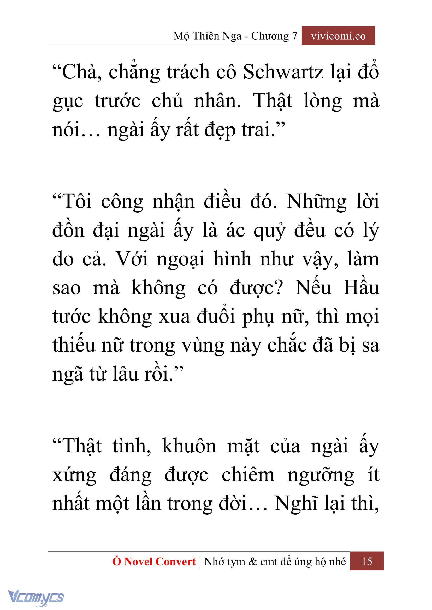 [Novel] Mộ Thiên Nga Chap 7 - Trang 2