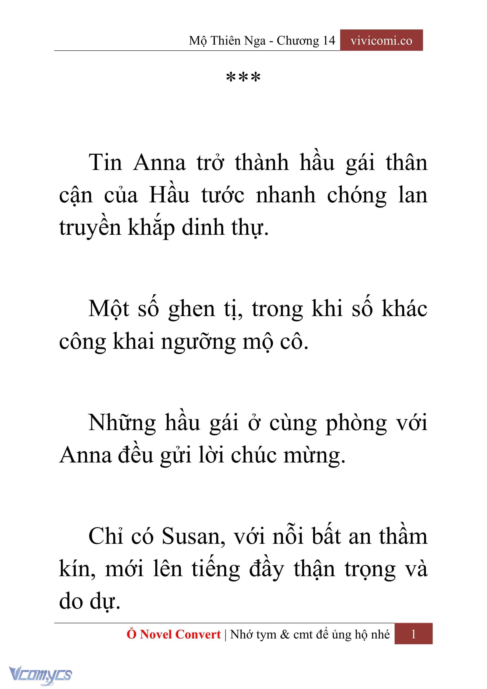 [Novel] Mộ Thiên Nga Chap 14 - Trang 2