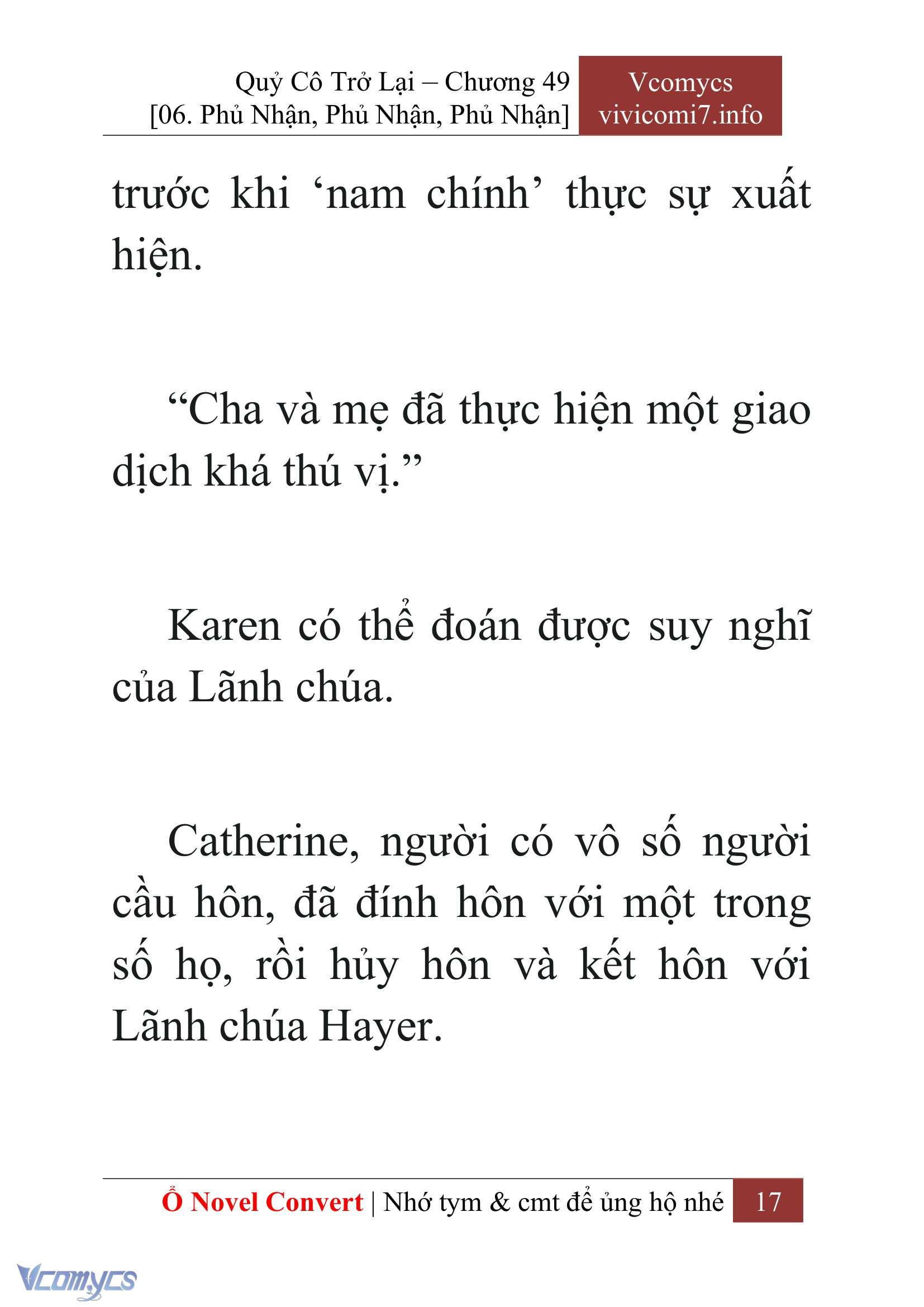 [Novel] Quý Cô Trở Lại Chap 49 - Next Chap 50