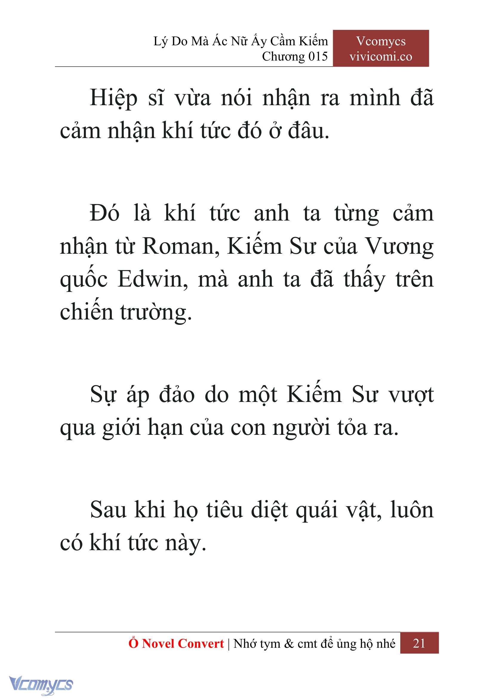 [Novel] Lý Do Mà Ác Nữ Ấy Cầm Kiếm Chap 15 - Trang 2