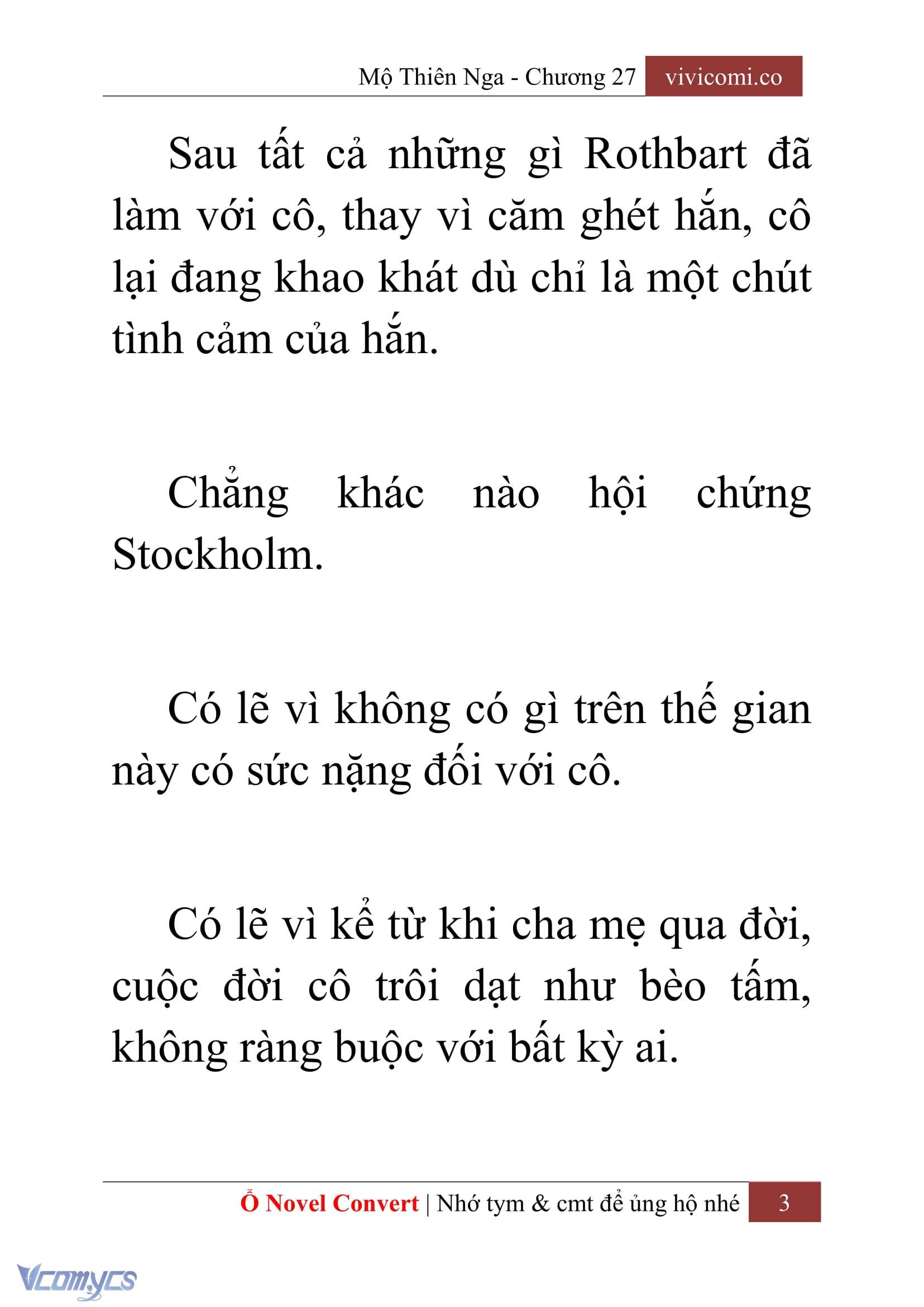 [Novel] Mộ Thiên Nga Chap 27 - Trang 2