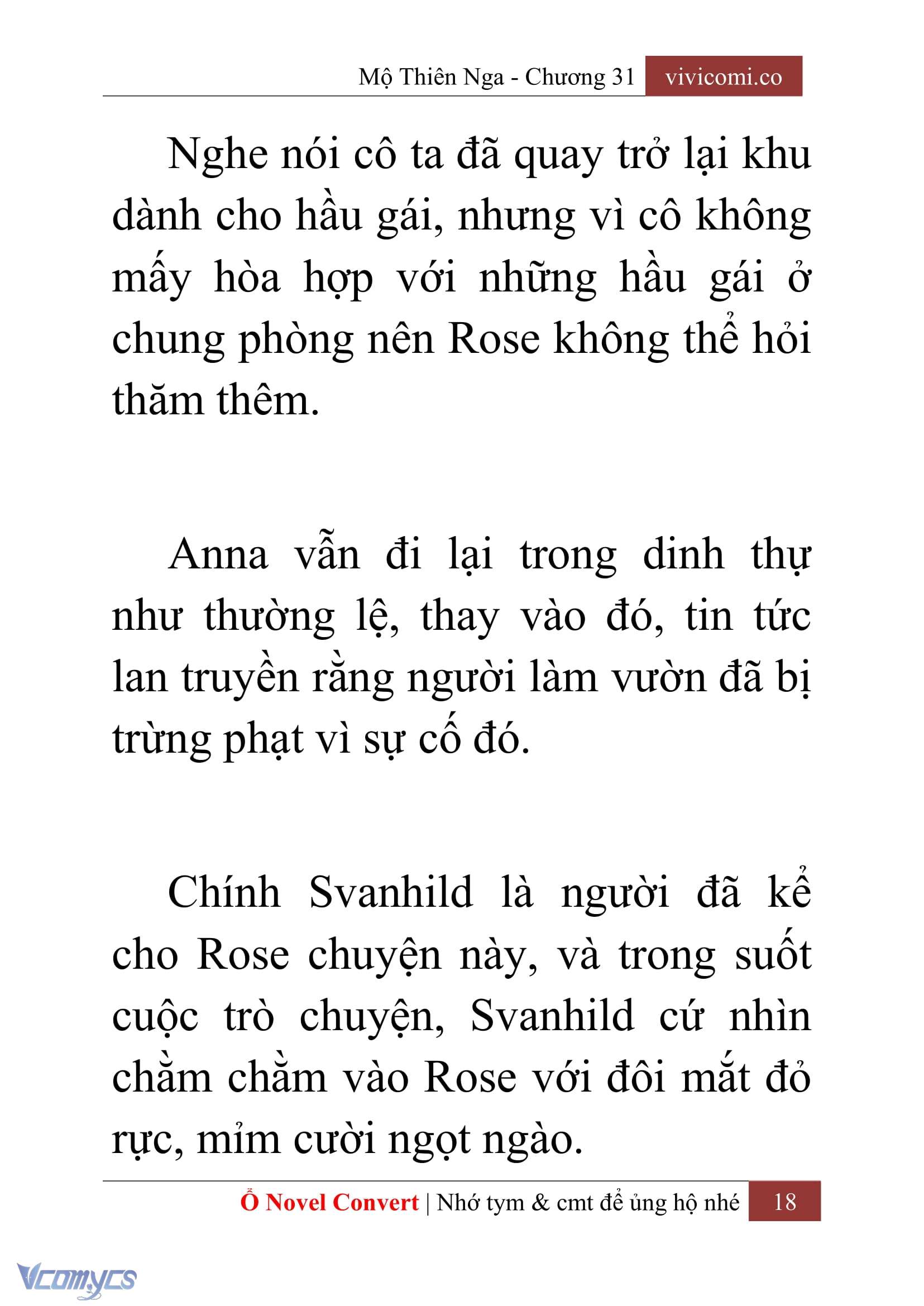 [Novel] Mộ Thiên Nga Chap 31 - Trang 2