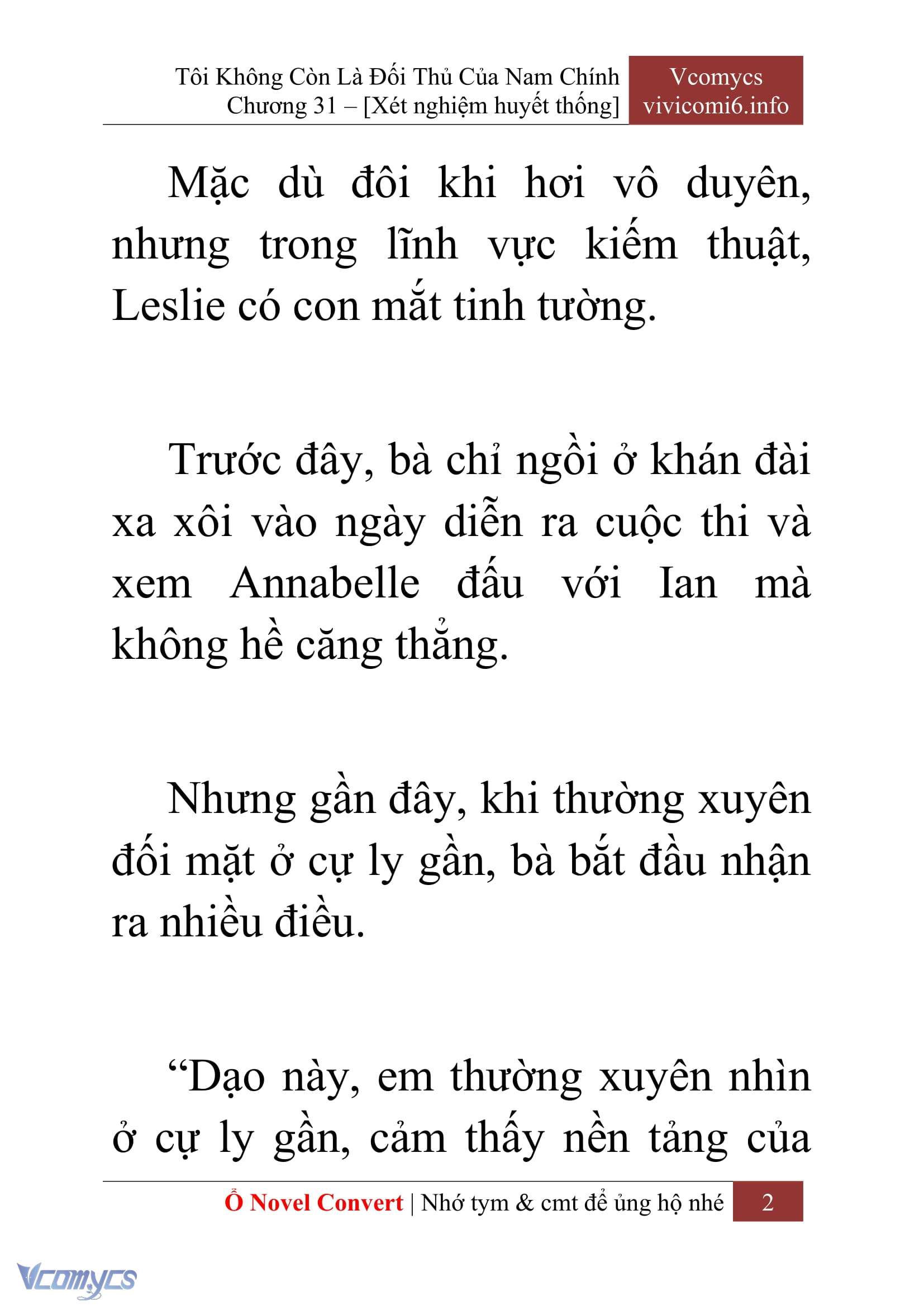 [Novel] Tôi Không Còn Là Đối Thủ Của Nam Chính Chap 31 - Trang 2