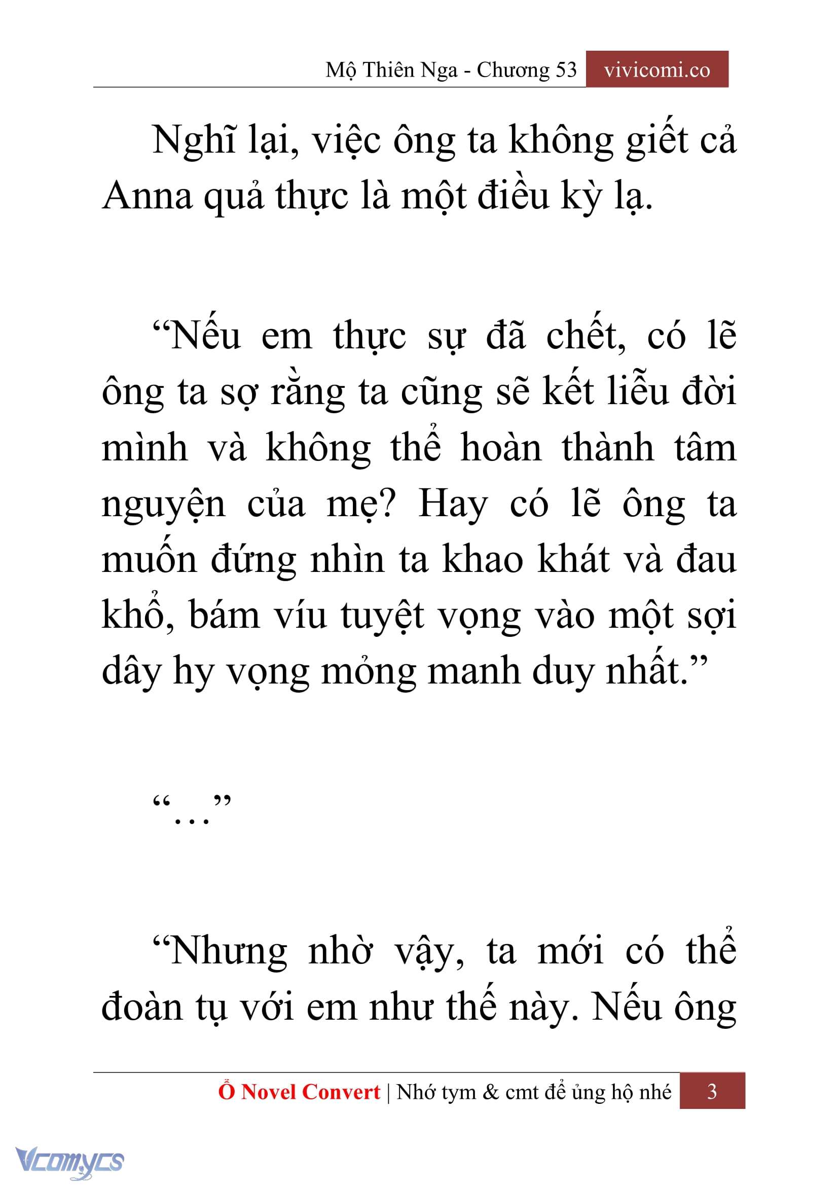 [Novel] Mộ Thiên Nga Chap 53 - Next 