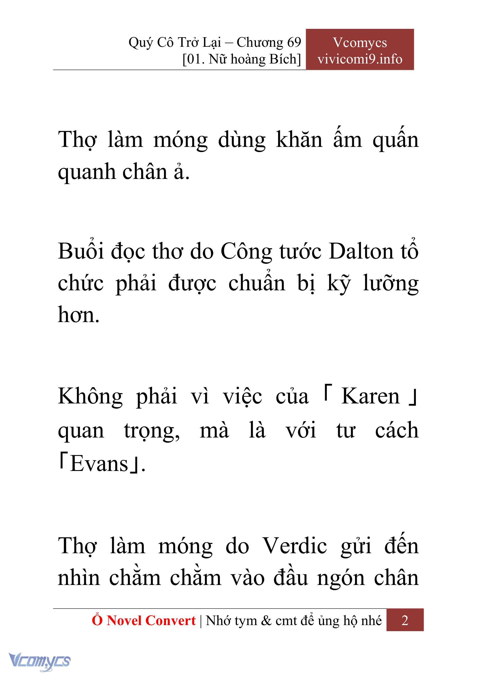 [Novel] Quý Cô Trở Lại Chap 69 - Trang 2