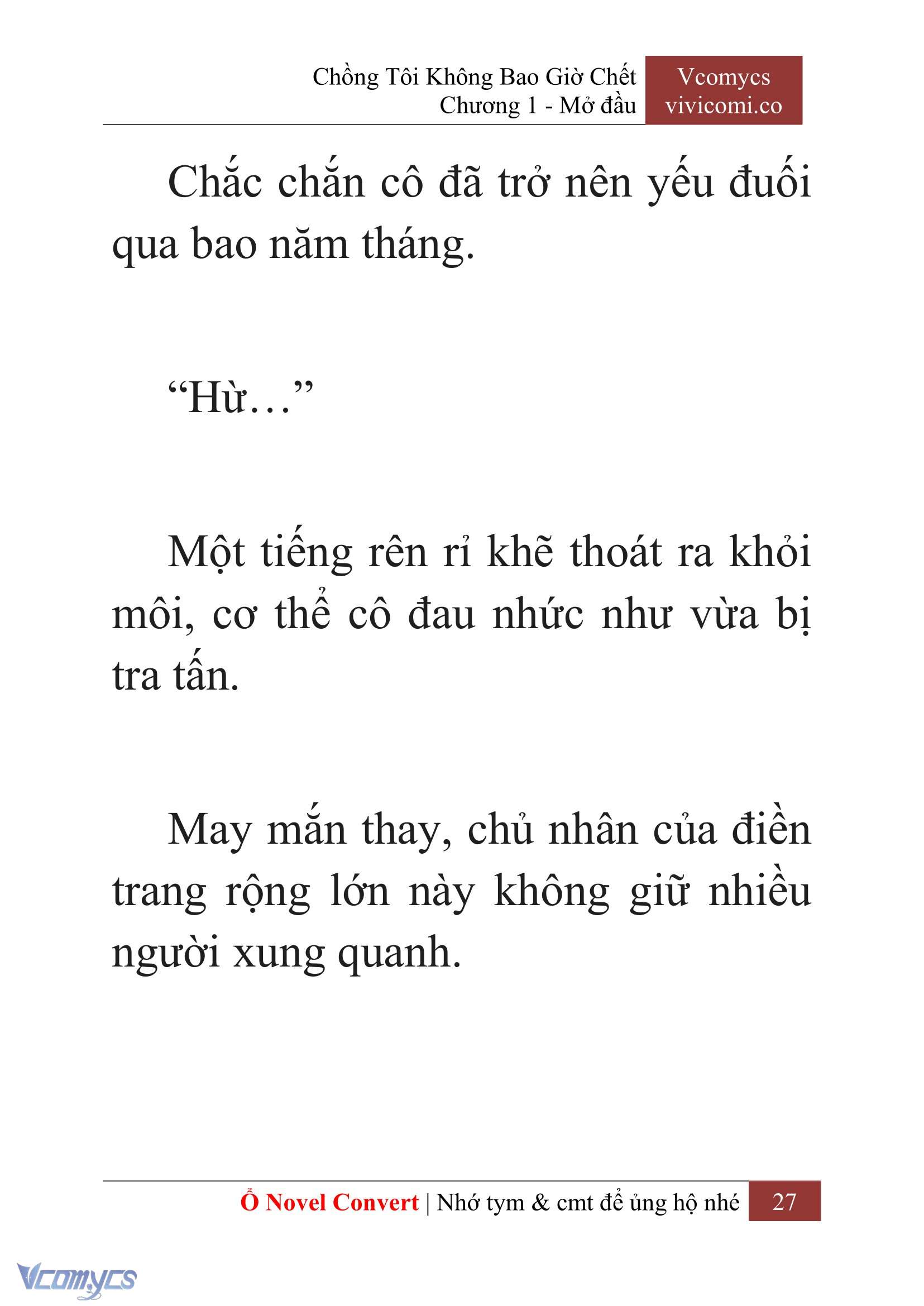[Novel] Chồng Tôi Không Bao Giờ Chết Chap 1 - Trang 2