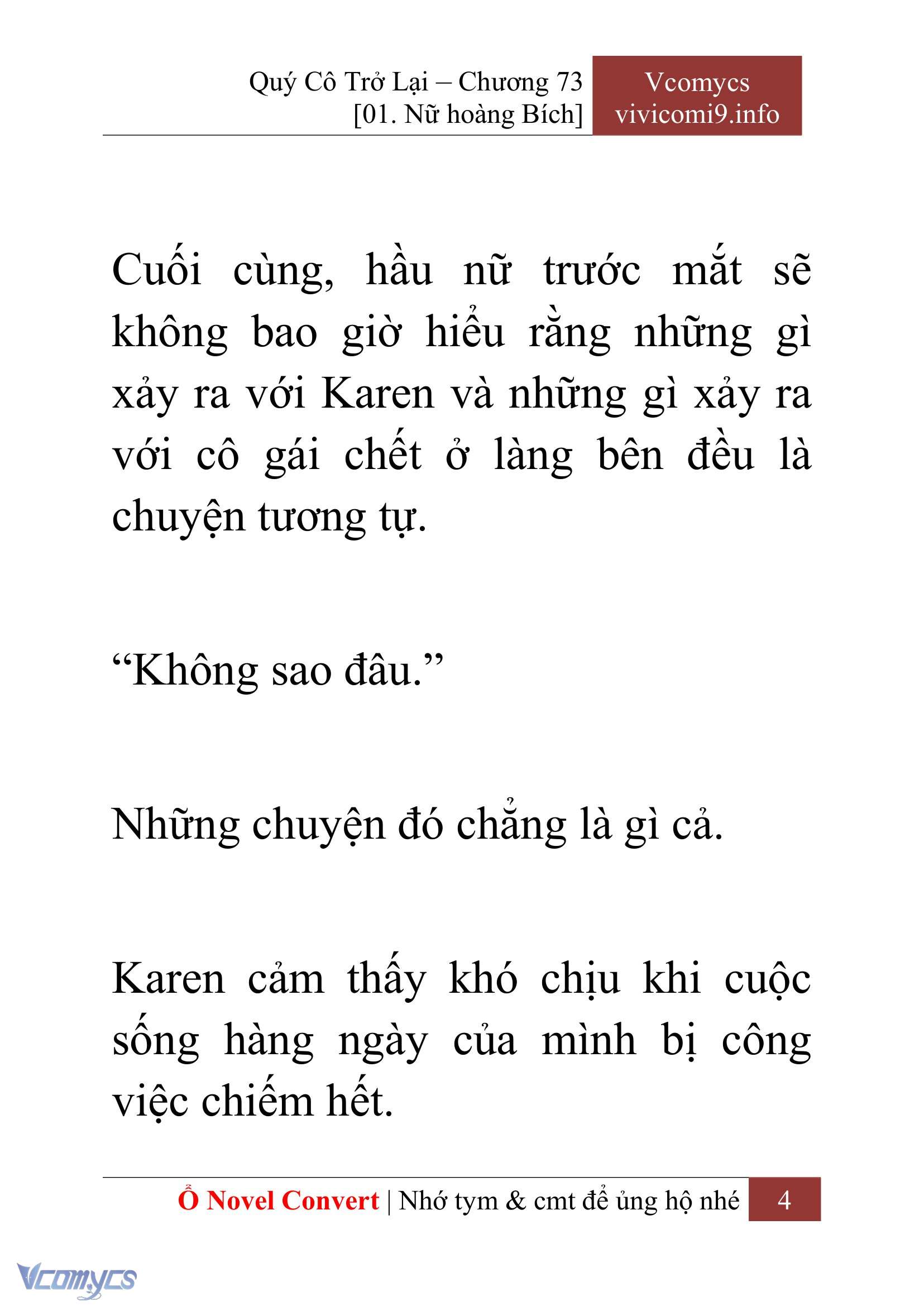 [Novel] Quý Cô Trở Lại Chap 73 - Trang 2