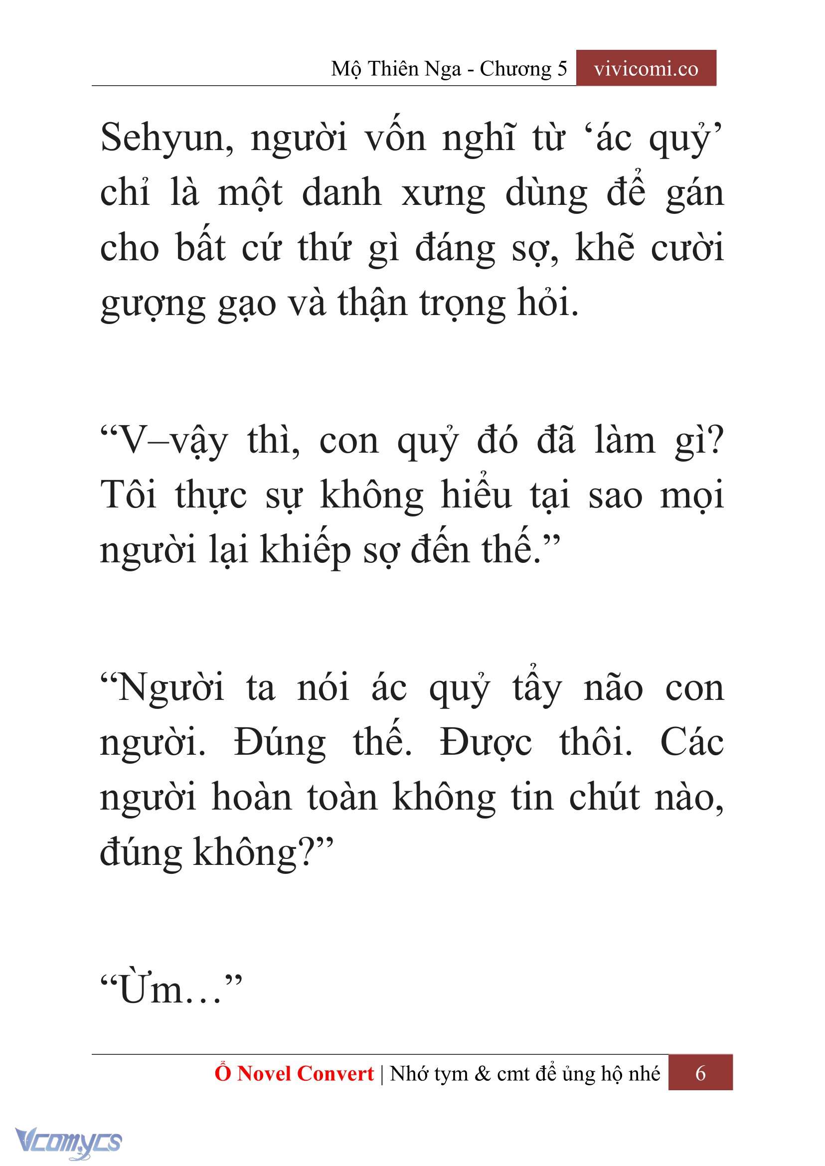 [Novel] Mộ Thiên Nga Chap 5 - Trang 2