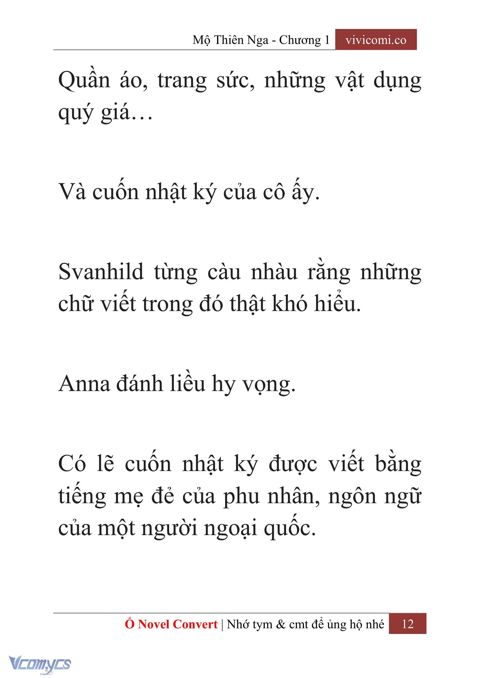 [Novel] Mộ Thiên Nga Chap 1 - Trang 2