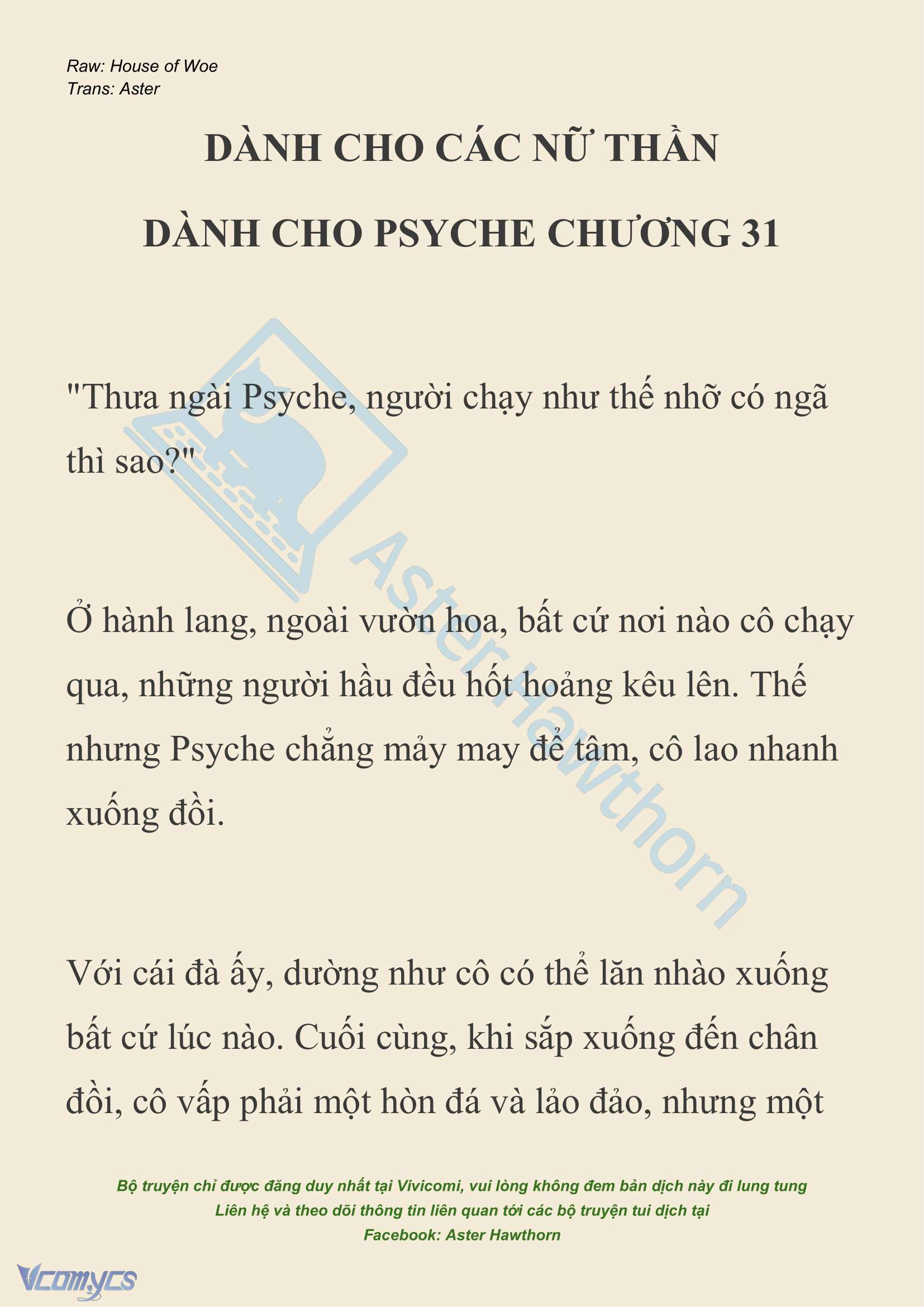 [NOVEL] Dành Cho Các Nữ Thần: Dành cho Psyche Chap 31 - Trang 2