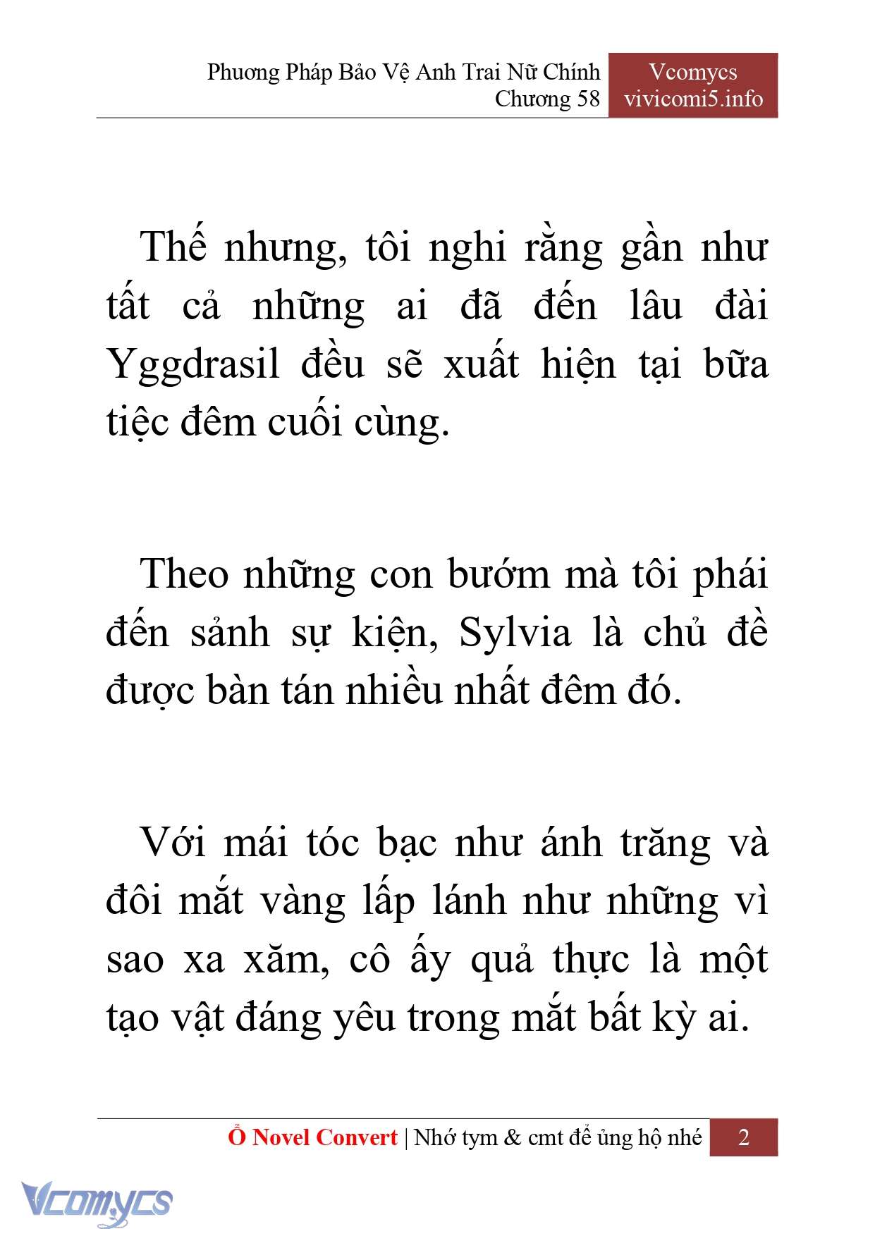 [Novel] Phương Pháp Bảo Vệ Anh Trai Nữ Chính Chap 58 - Trang 2