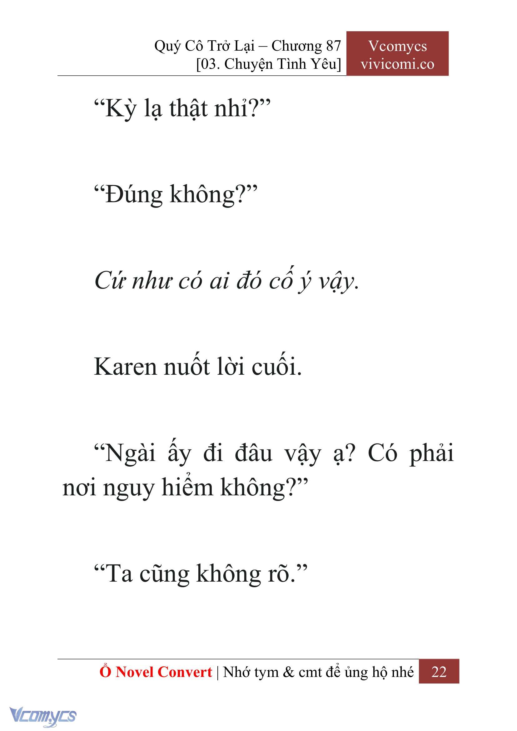 [Novel] Quý Cô Trở Lại Chap 87 - Trang 2