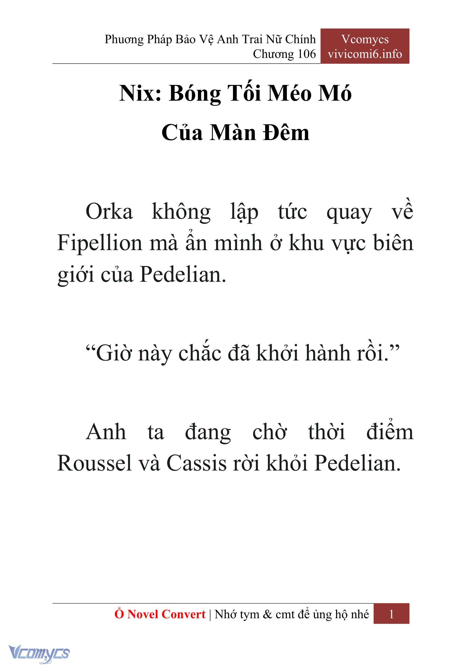 [Novel] Phương Pháp Bảo Vệ Anh Trai Nữ Chính Chap 106 - Trang 2