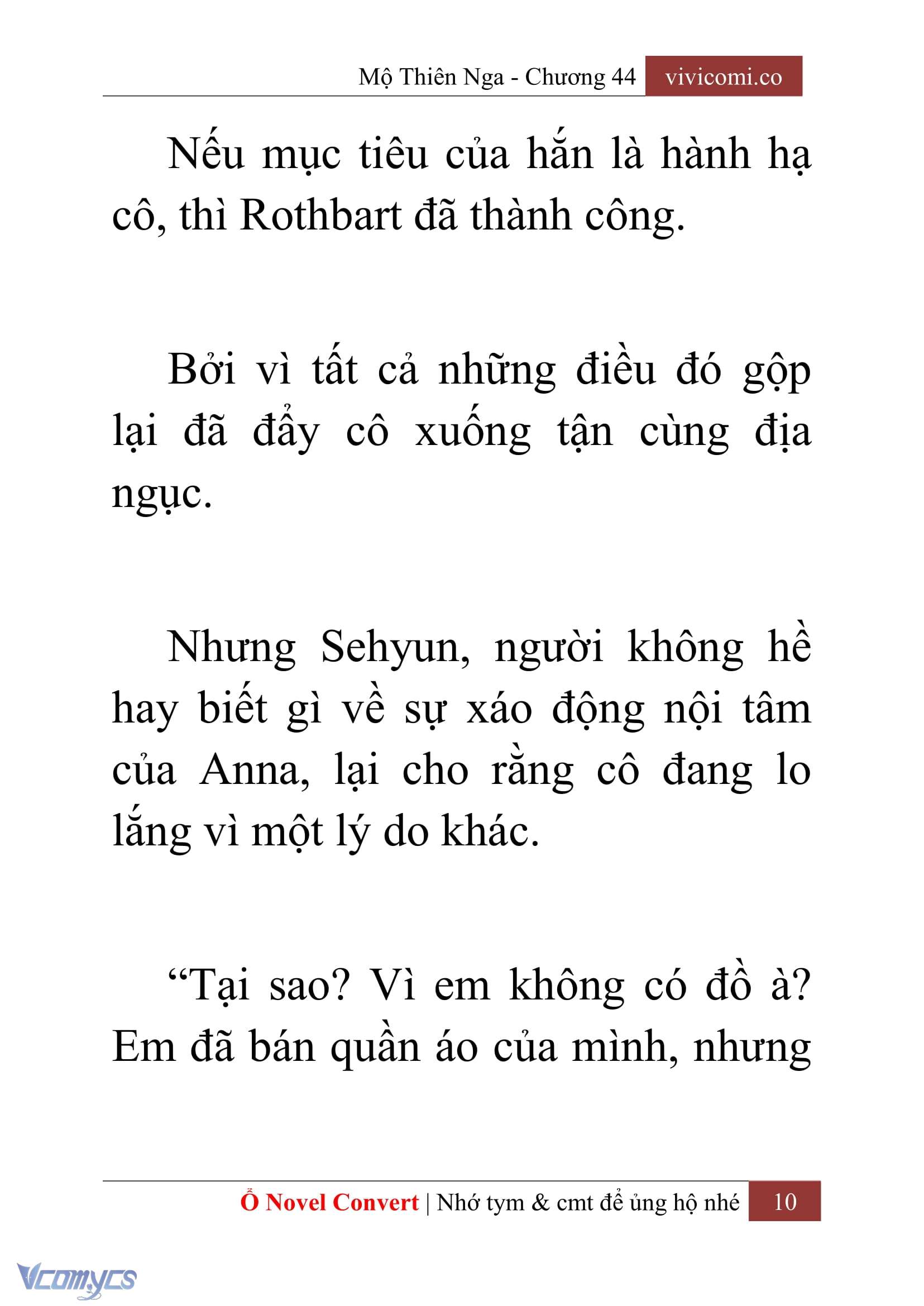 [Novel] Mộ Thiên Nga Chap 44 - Trang 2