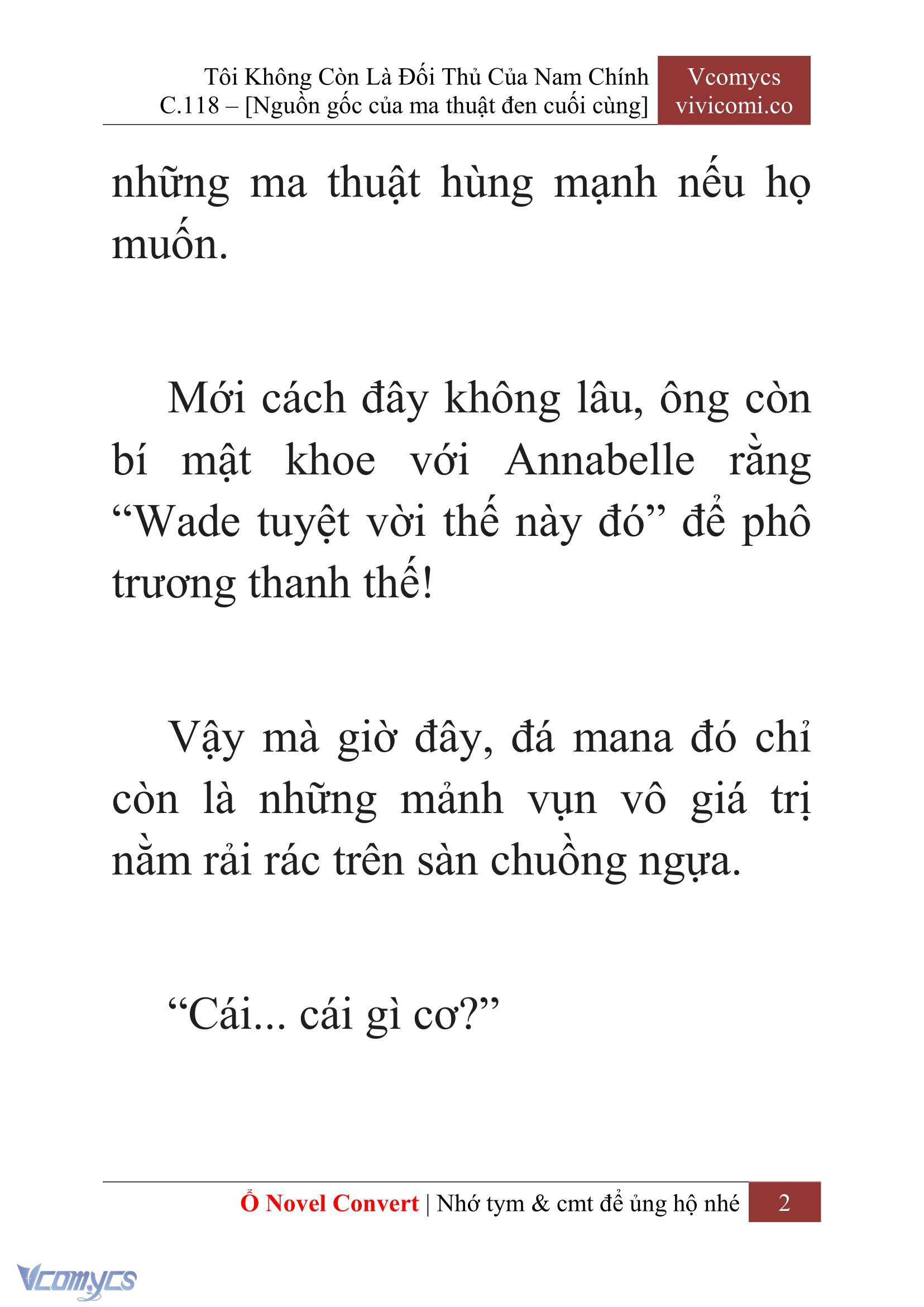 [Novel] Tôi Không Còn Là Đối Thủ Của Nam Chính Chap 118 - Trang 2