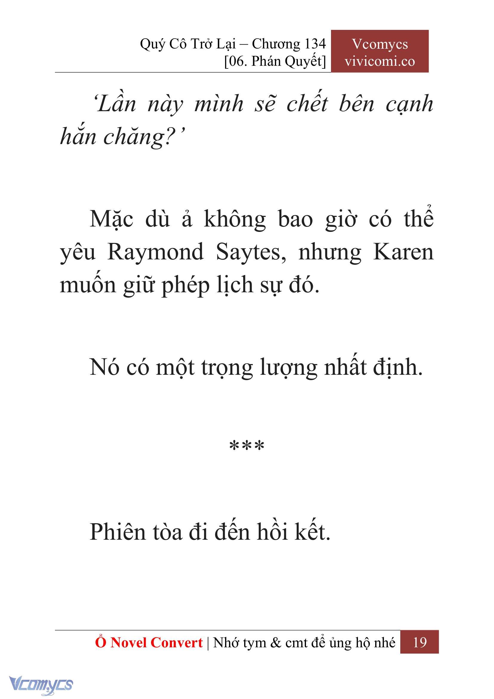 [Novel] Quý Cô Trở Lại Chap 134 - Trang 2