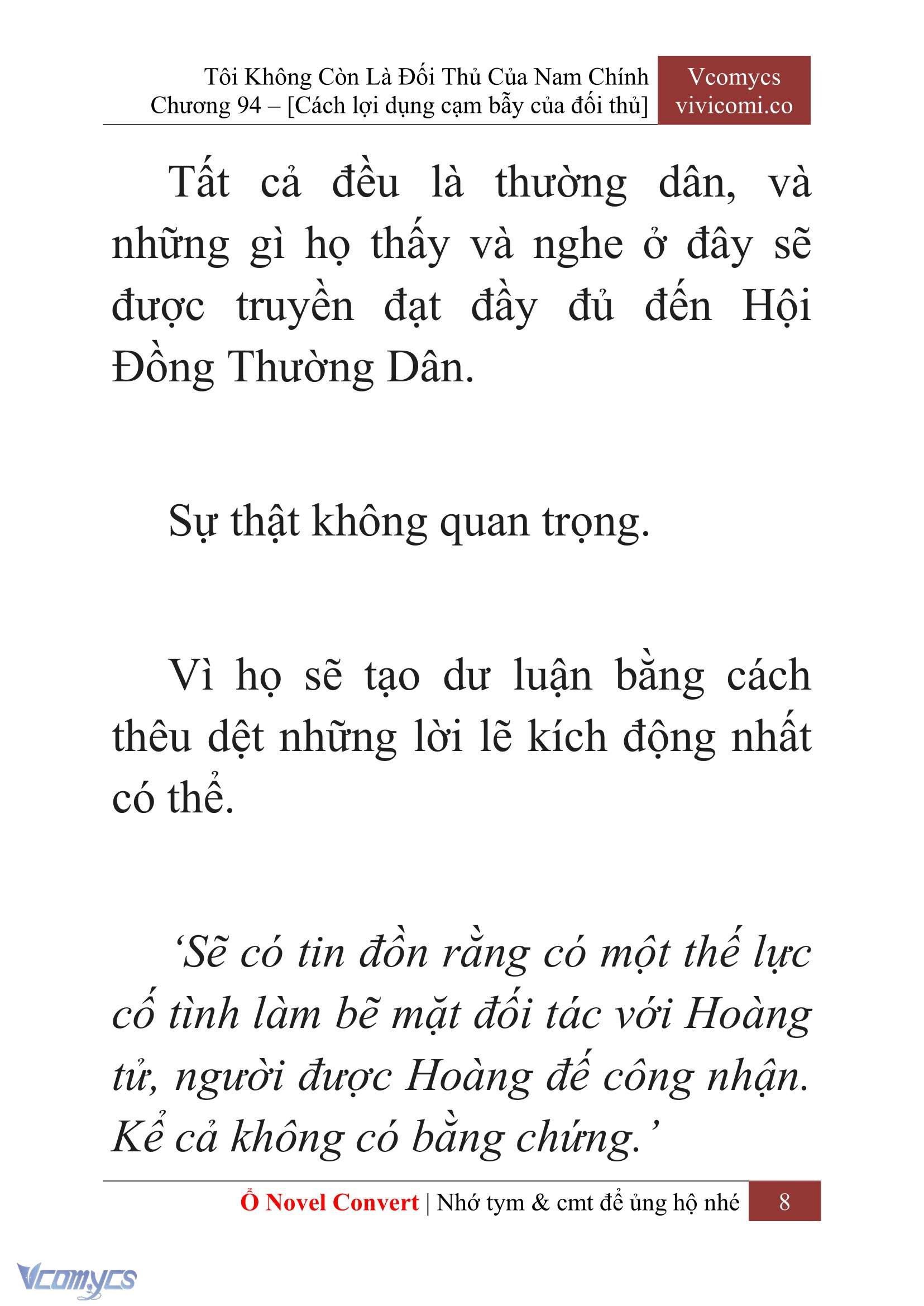 [Novel] Tôi Không Còn Là Đối Thủ Của Nam Chính Chap 94 - Trang 2
