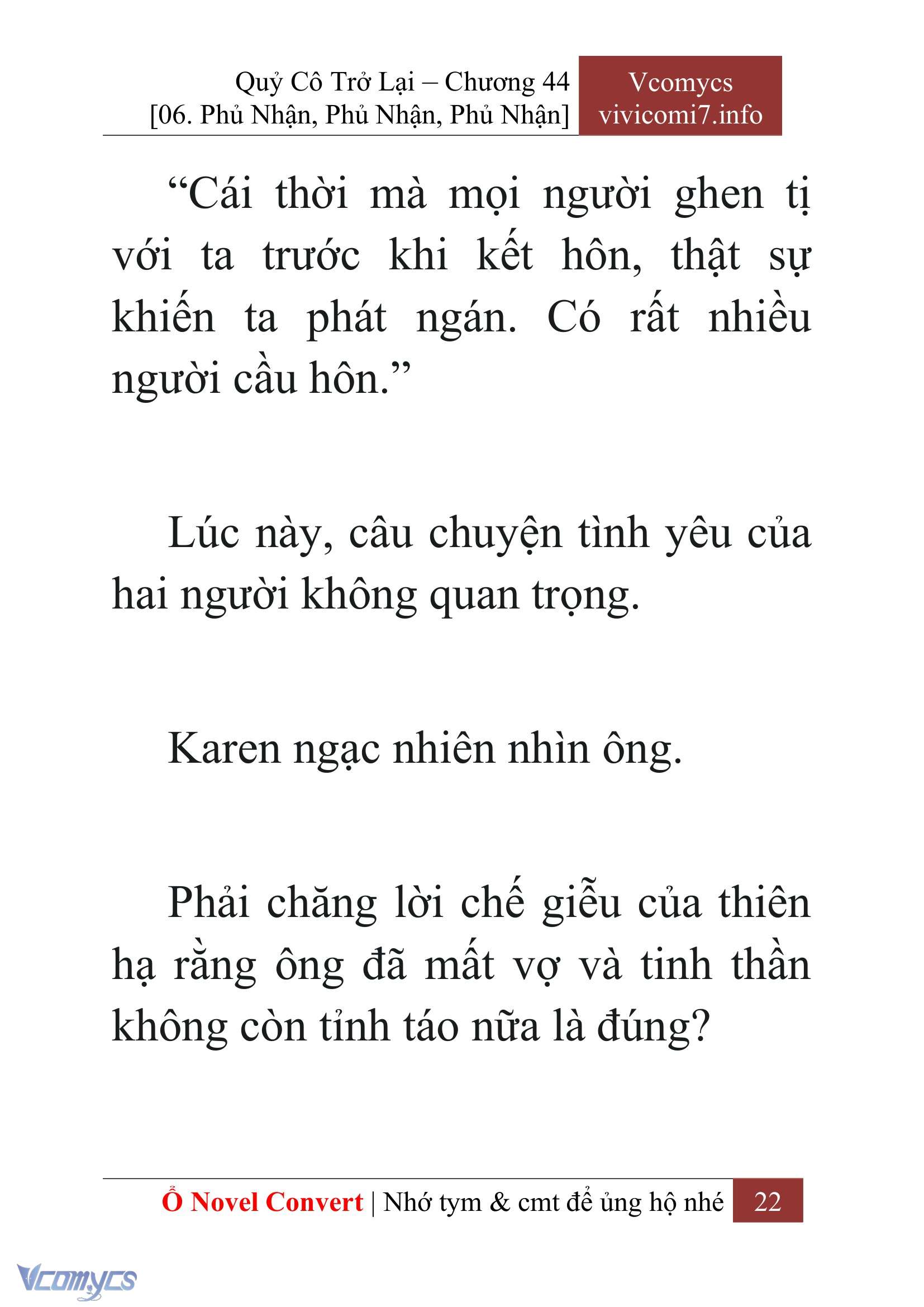 [Novel] Quý Cô Trở Lại Chap 44 - Trang 2