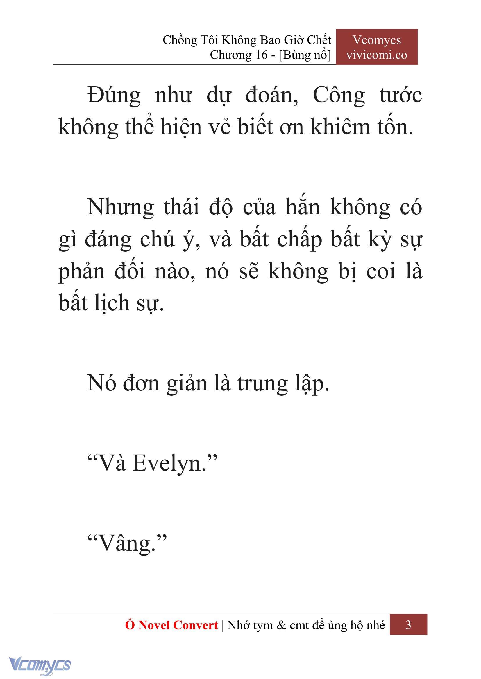 [Novel] Chồng Tôi Không Bao Giờ Chết Chap 16 - Trang 2