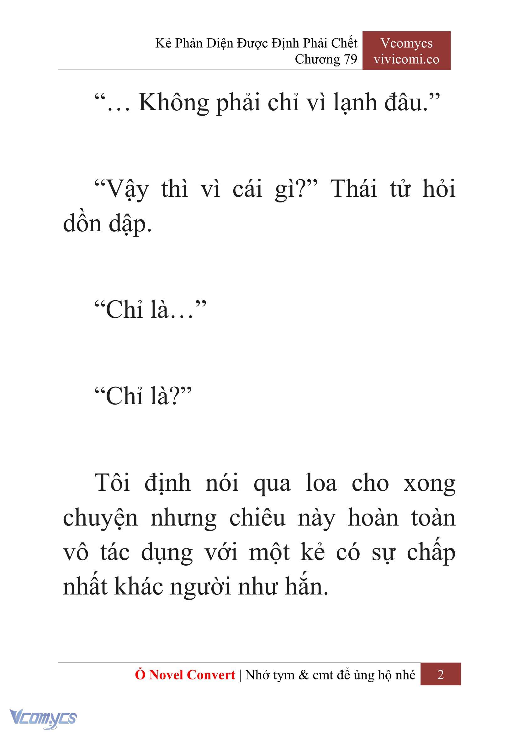 [Novel] Kẻ Phản Diện Được Định Phải Chết Chap 79 - Trang 2