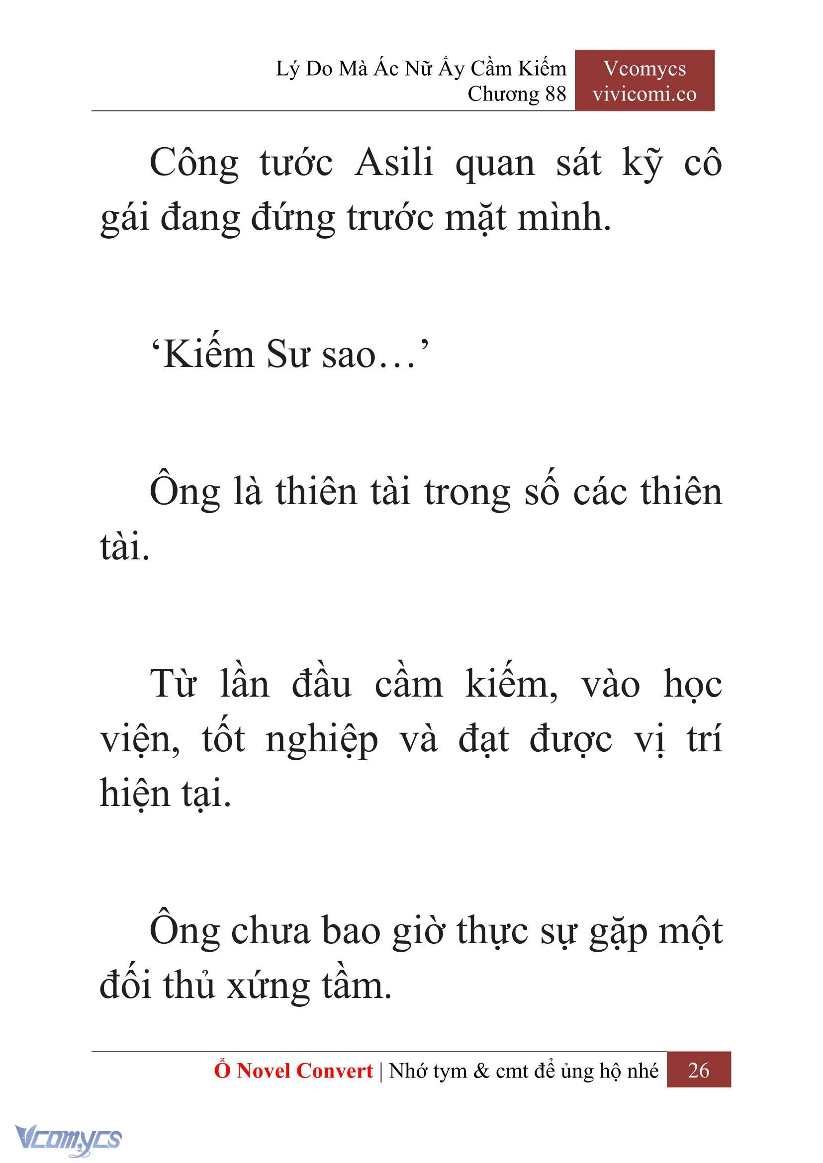 [Novel] Lý Do Mà Ác Nữ Ấy Cầm Kiếm Chap 88 - Next Chap 89