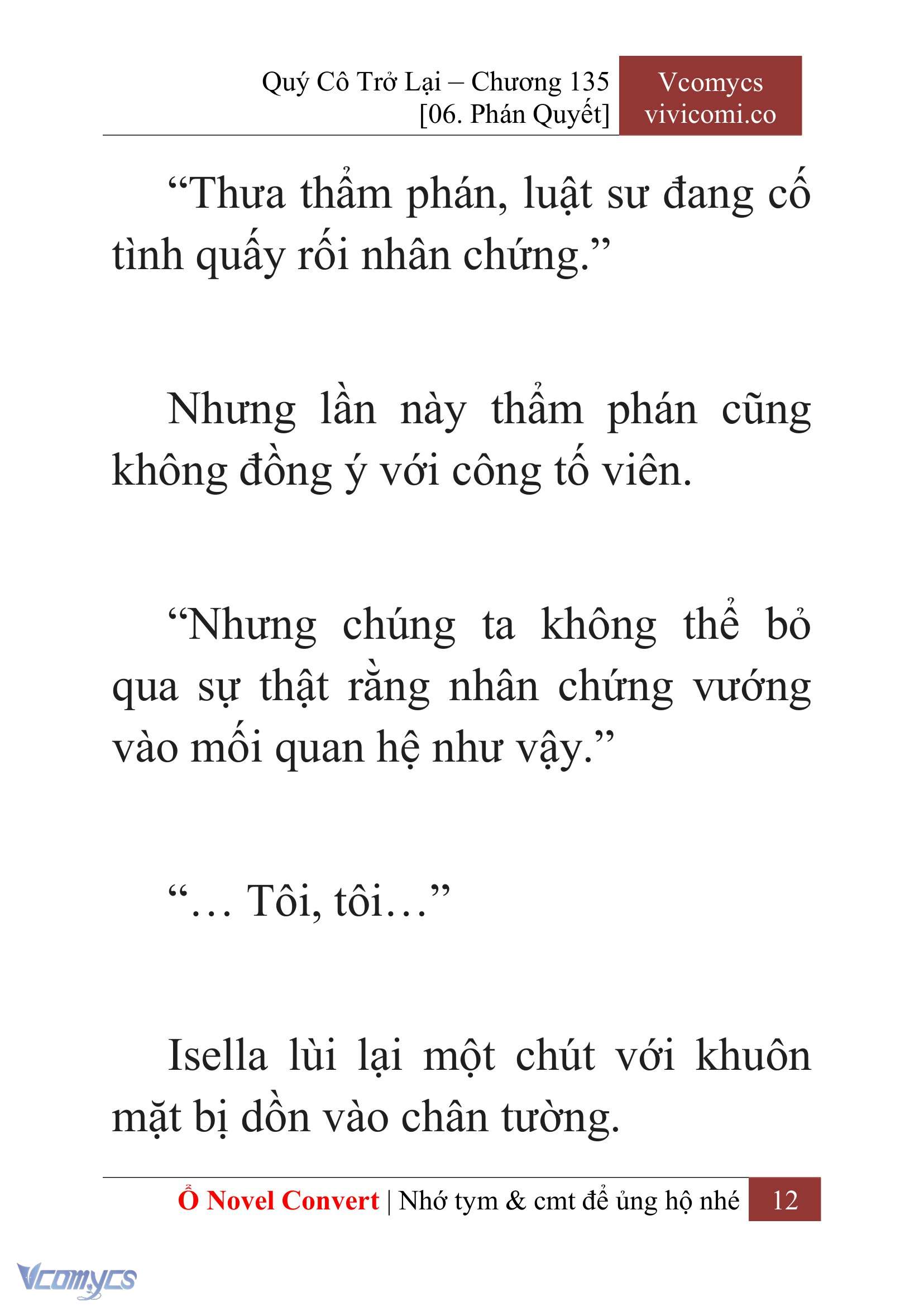[Novel] Quý Cô Trở Lại Chap 135 - Next 