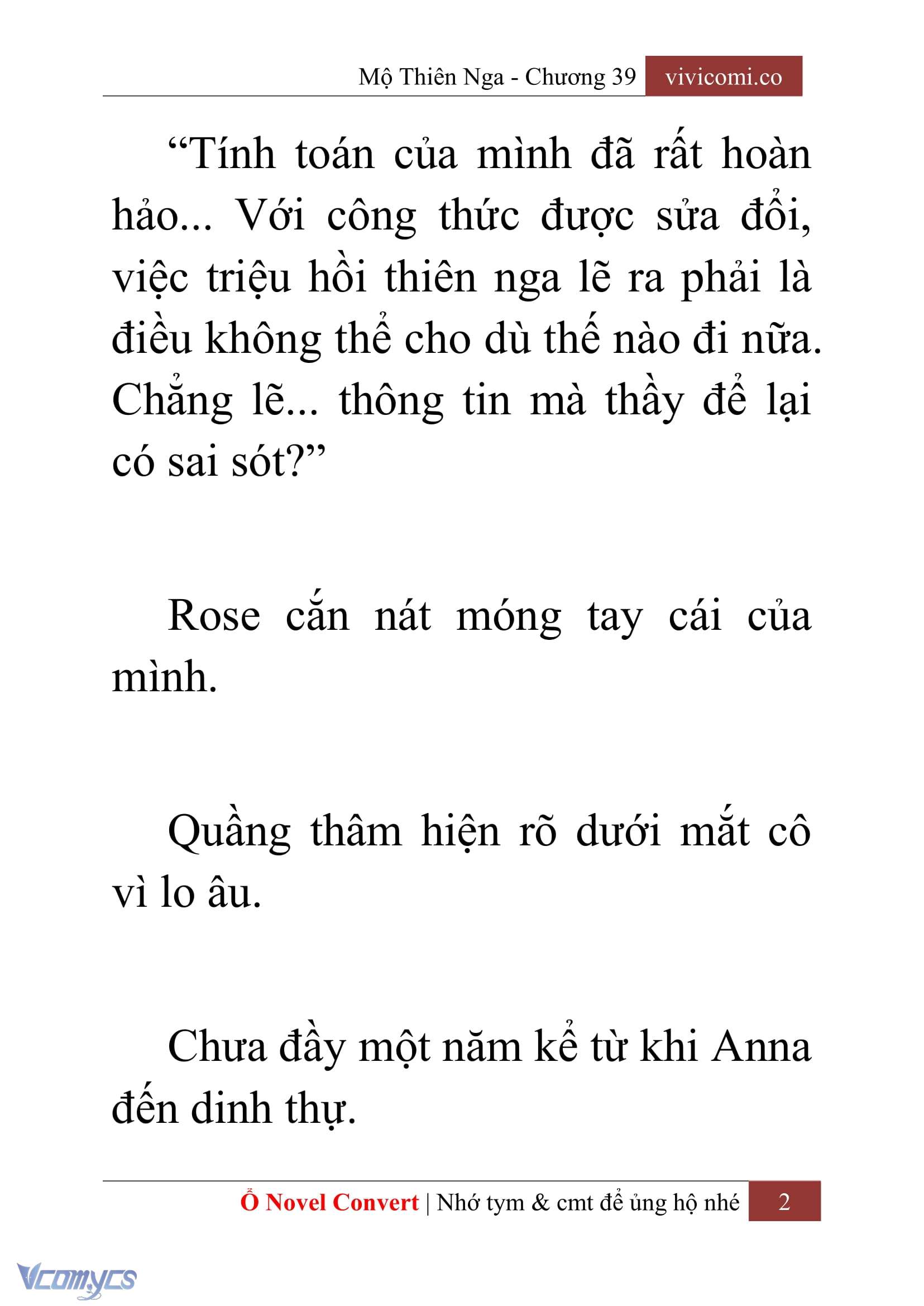 [Novel] Mộ Thiên Nga Chap 39 - Next Chap 40