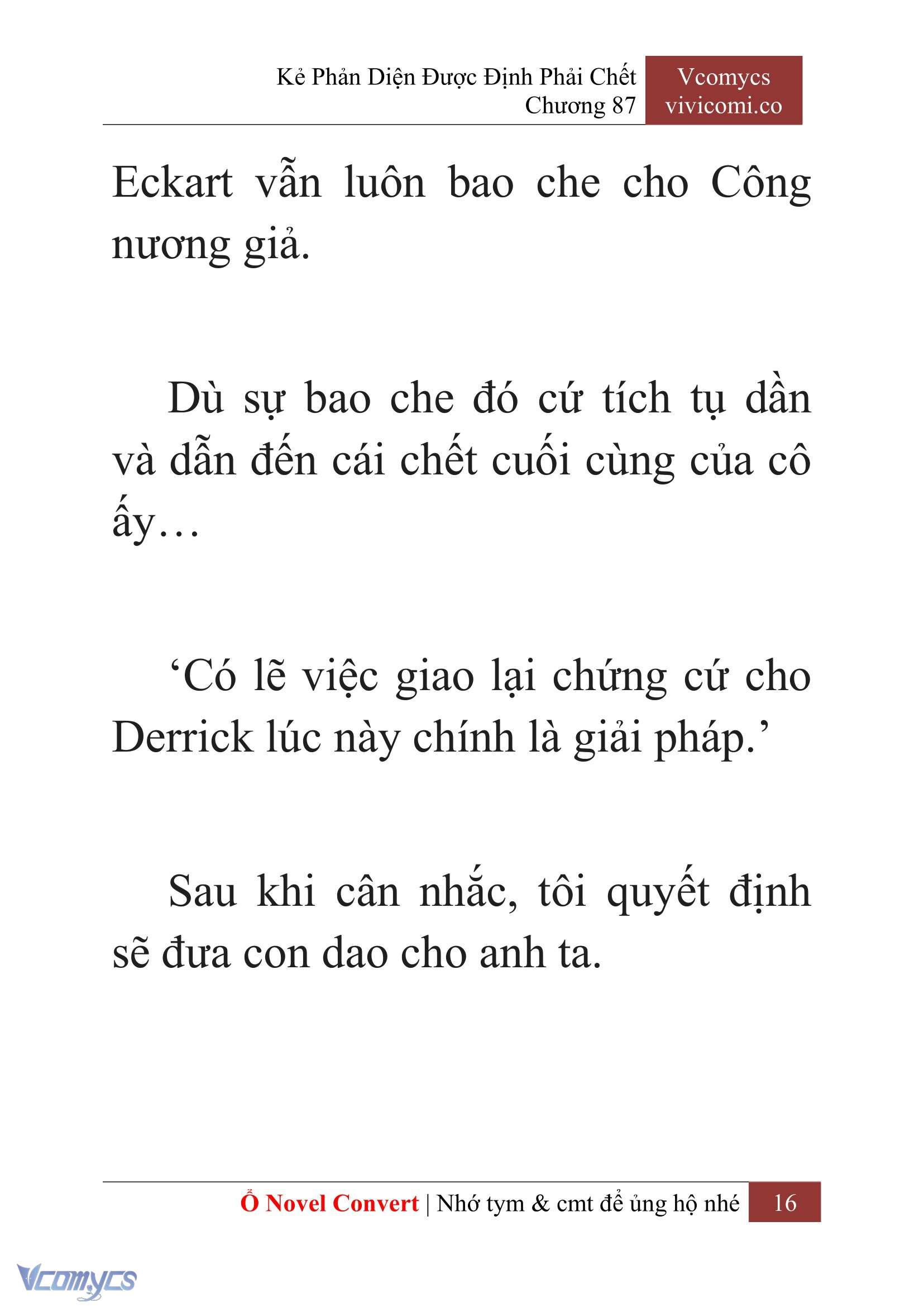 [Novel] Kẻ Phản Diện Được Định Phải Chết Chap 87 - Next Chap 88