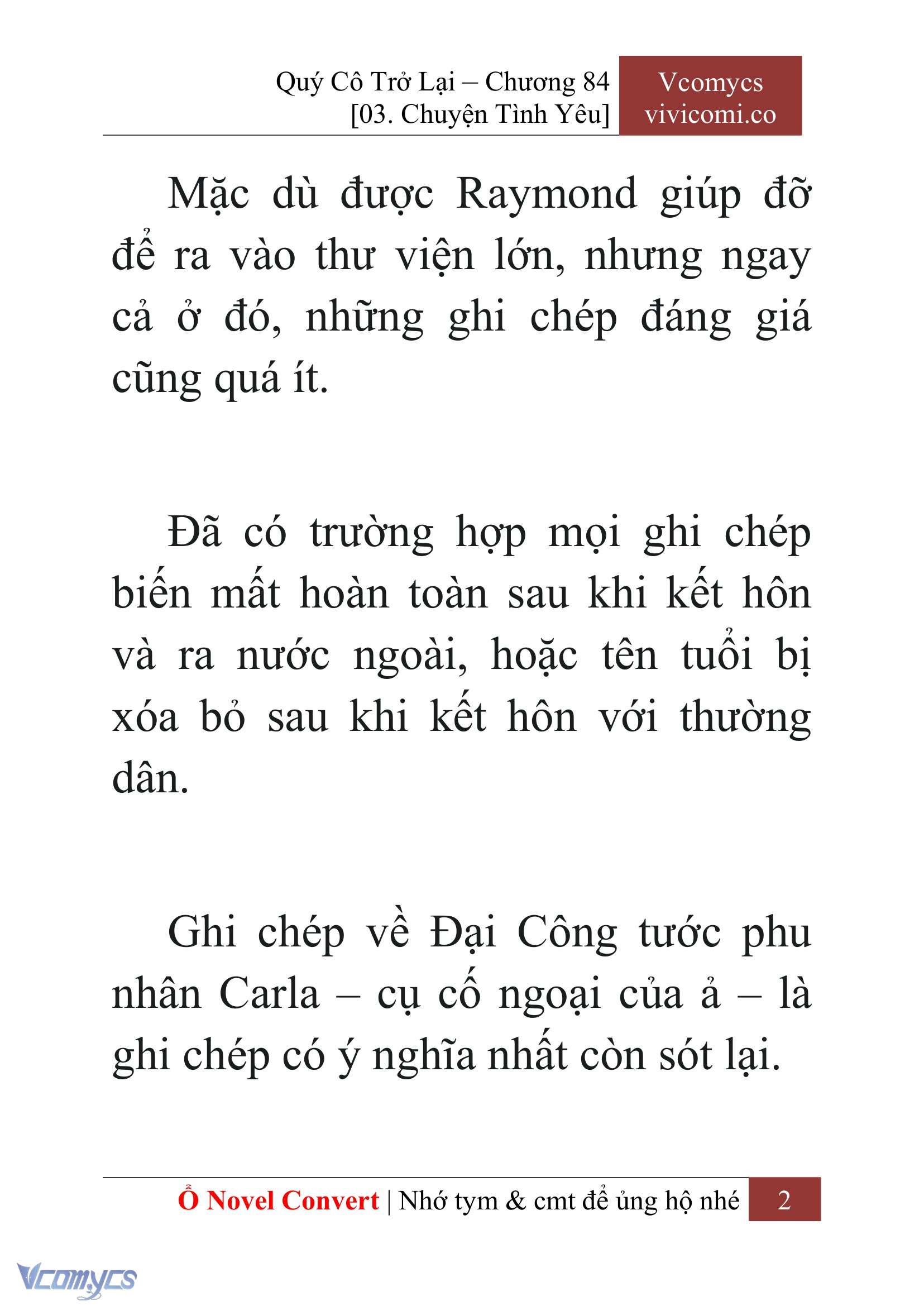 [Novel] Quý Cô Trở Lại Chap 84 - Trang 2