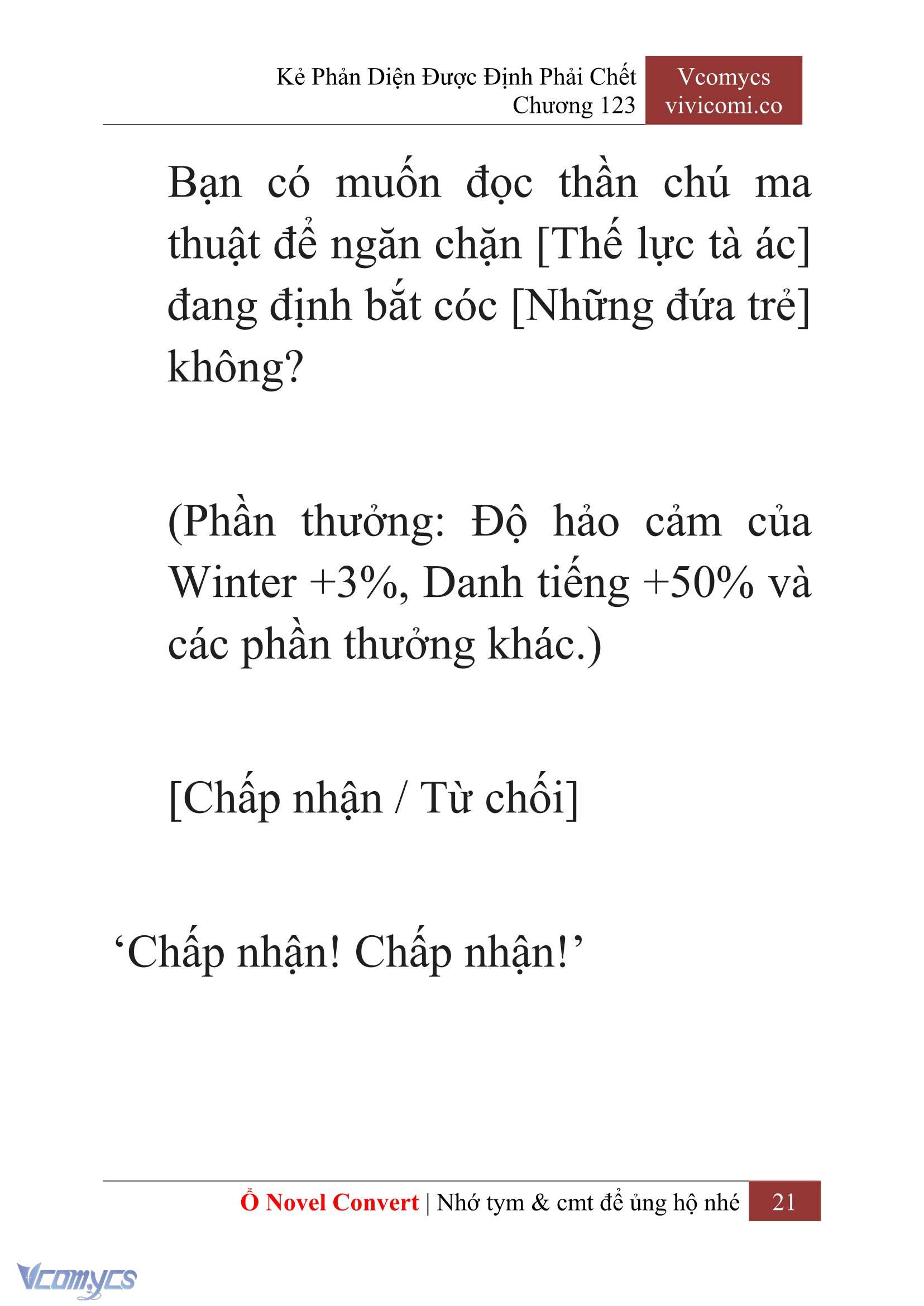 [Novel] Kẻ Phản Diện Được Định Phải Chết Chap 123 - Trang 2