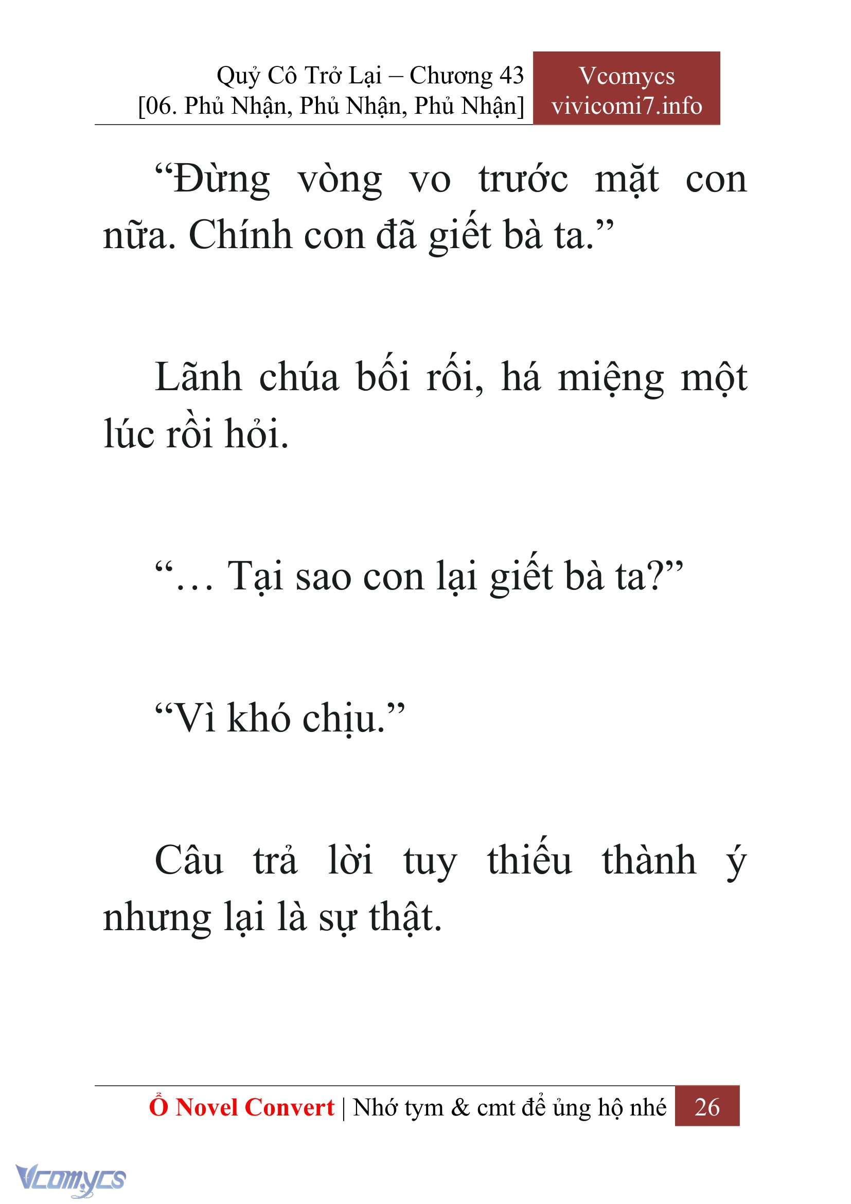 [Novel] Quý Cô Trở Lại Chap 43 - Next Chap 44