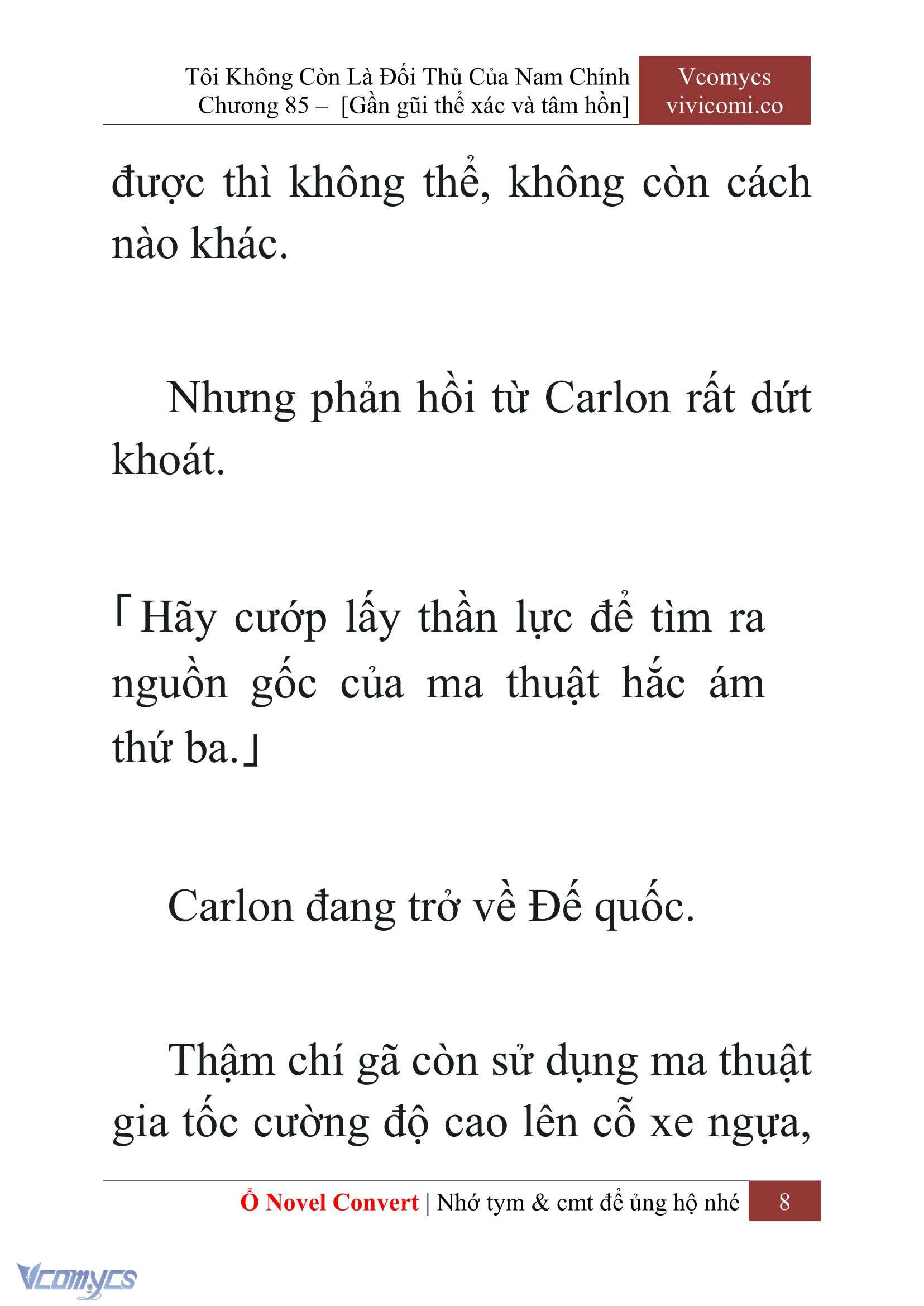 [Novel] Tôi Không Còn Là Đối Thủ Của Nam Chính Chap 85 - Trang 2