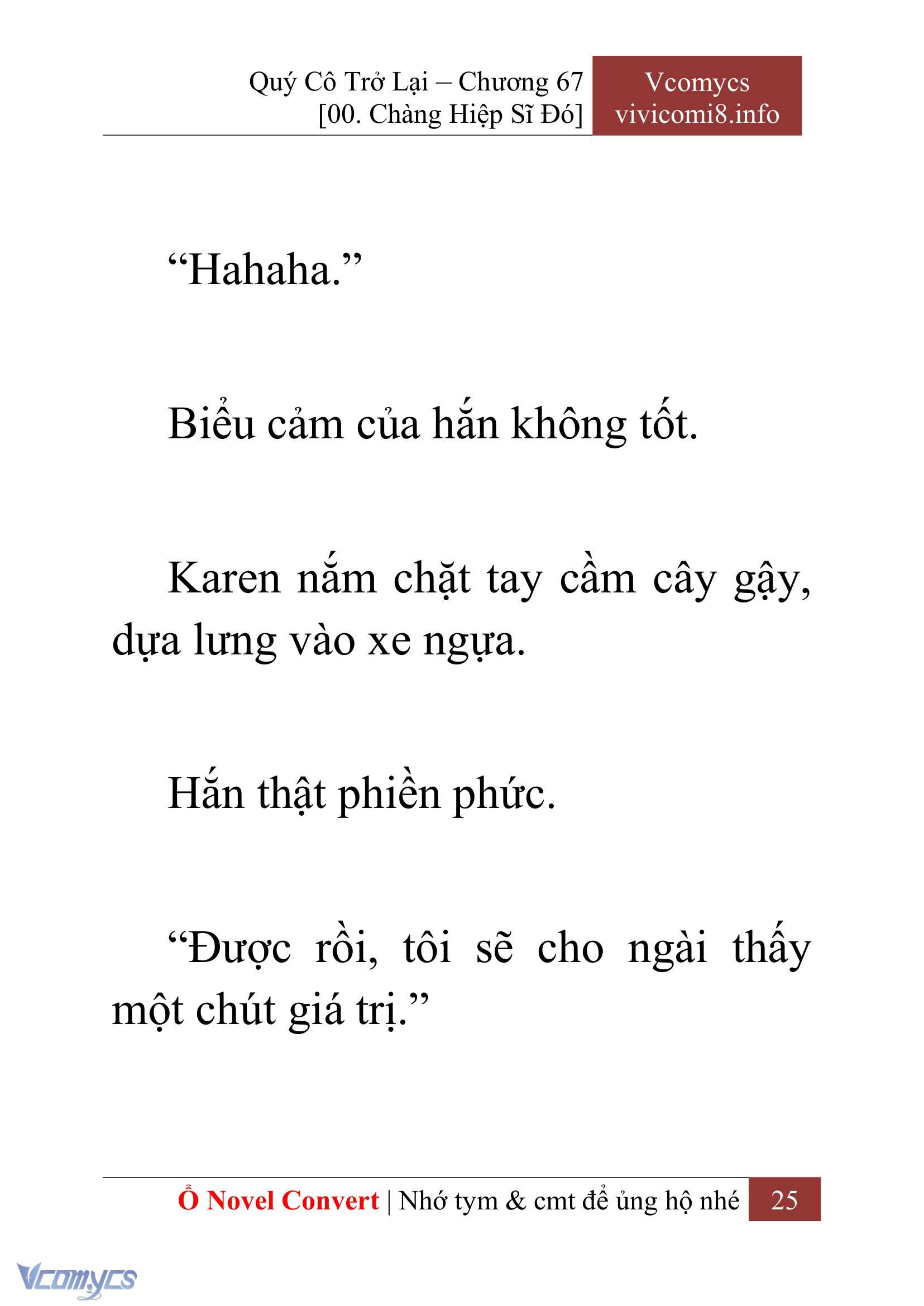 [Novel] Quý Cô Trở Lại Chap 67 - Trang 2
