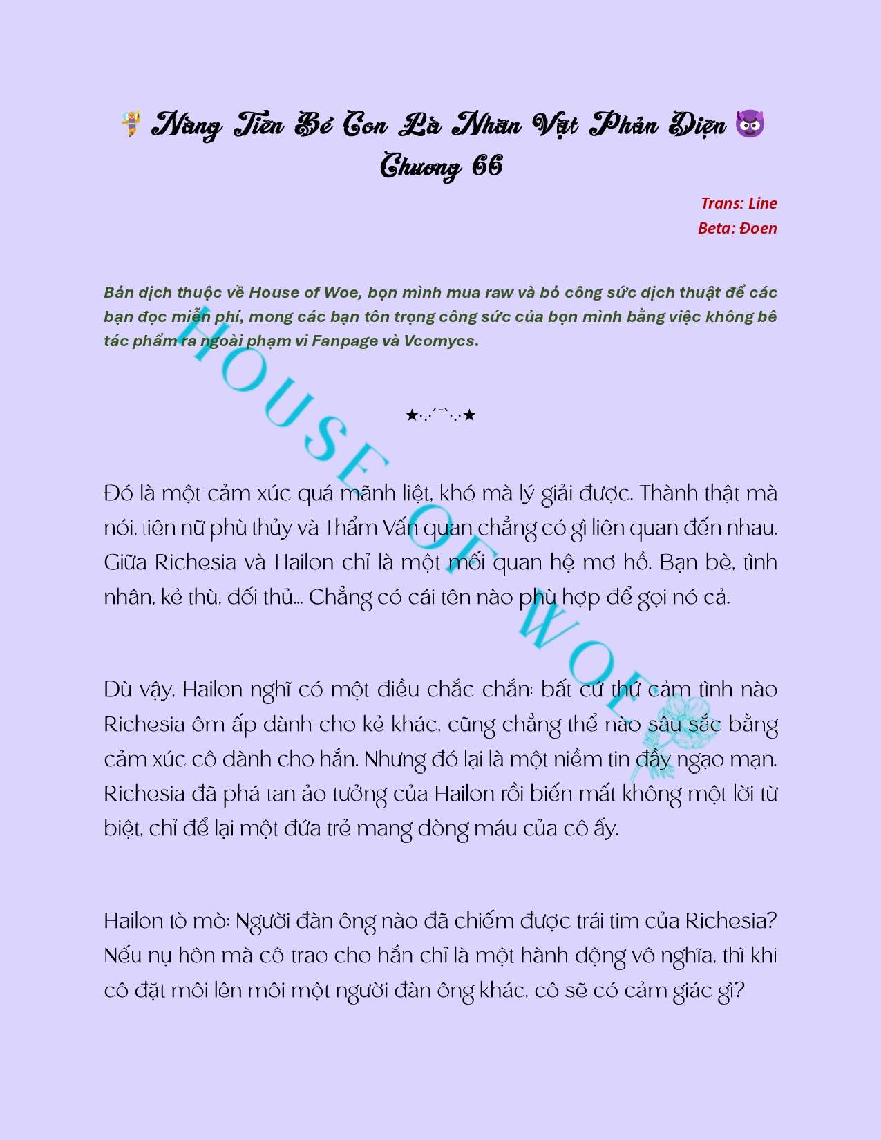 [NOVEL] NÀNG TIÊN BÉ CON LÀ NHÂN VẬT PHẢN DIỆN Chap 66 - Trang 2