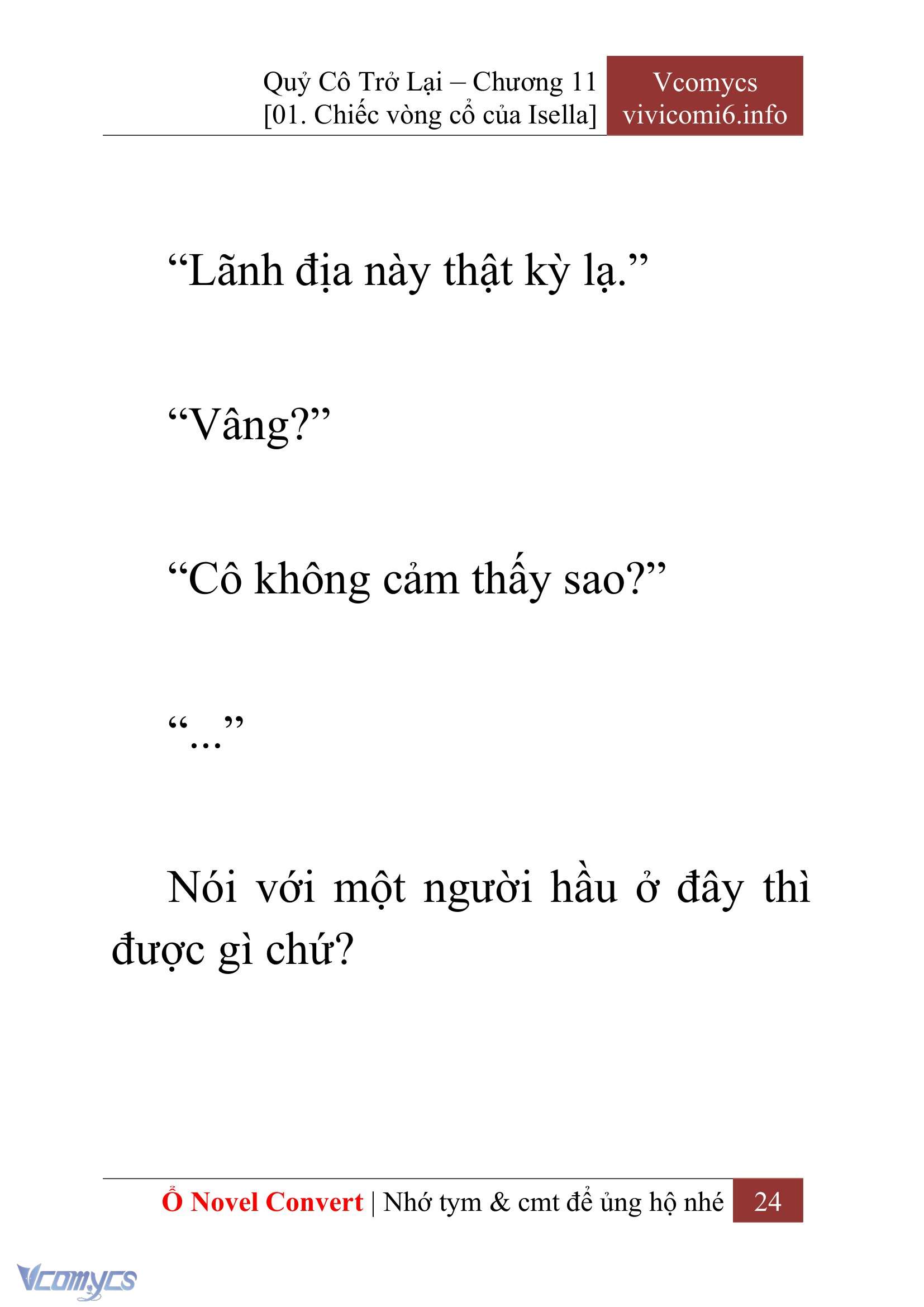 [Novel] Quý Cô Trở Lại Chap 11 - Trang 2