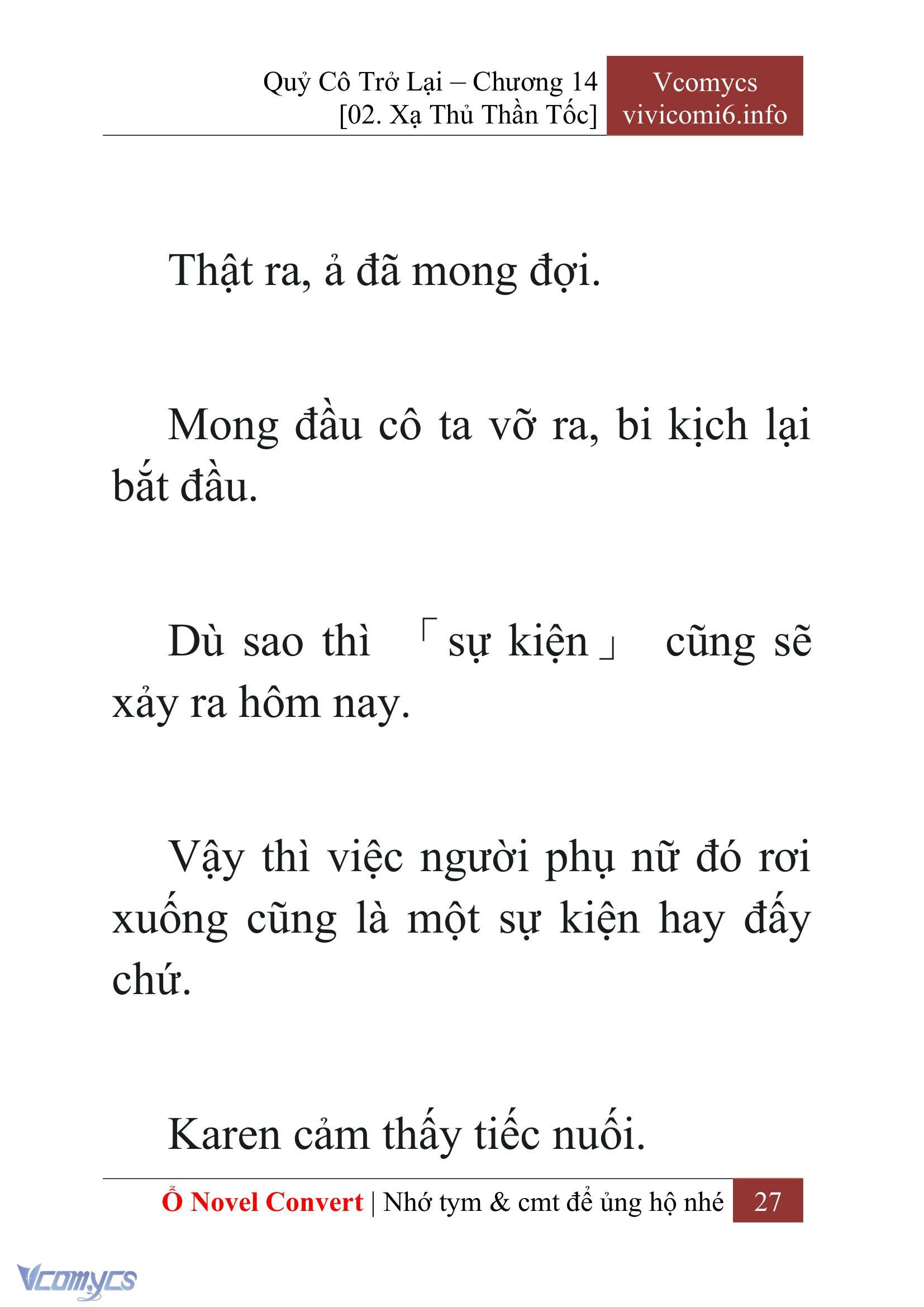 [Novel] Quý Cô Trở Lại Chap 14 - Trang 2