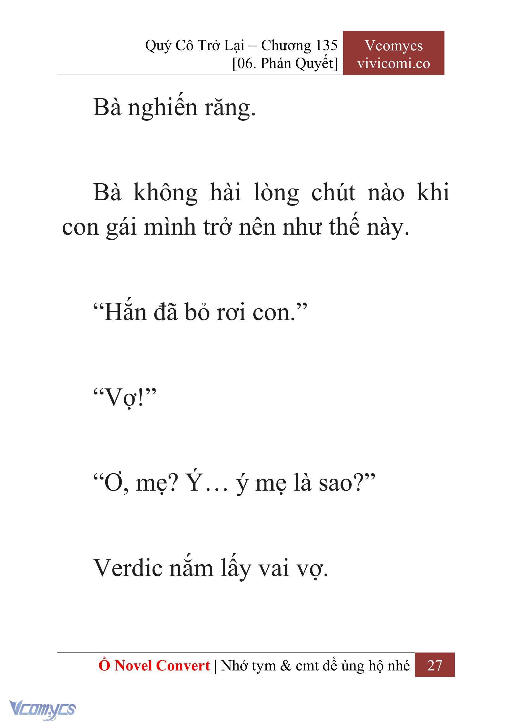 [Novel] Quý Cô Trở Lại Chap 135 - Next 