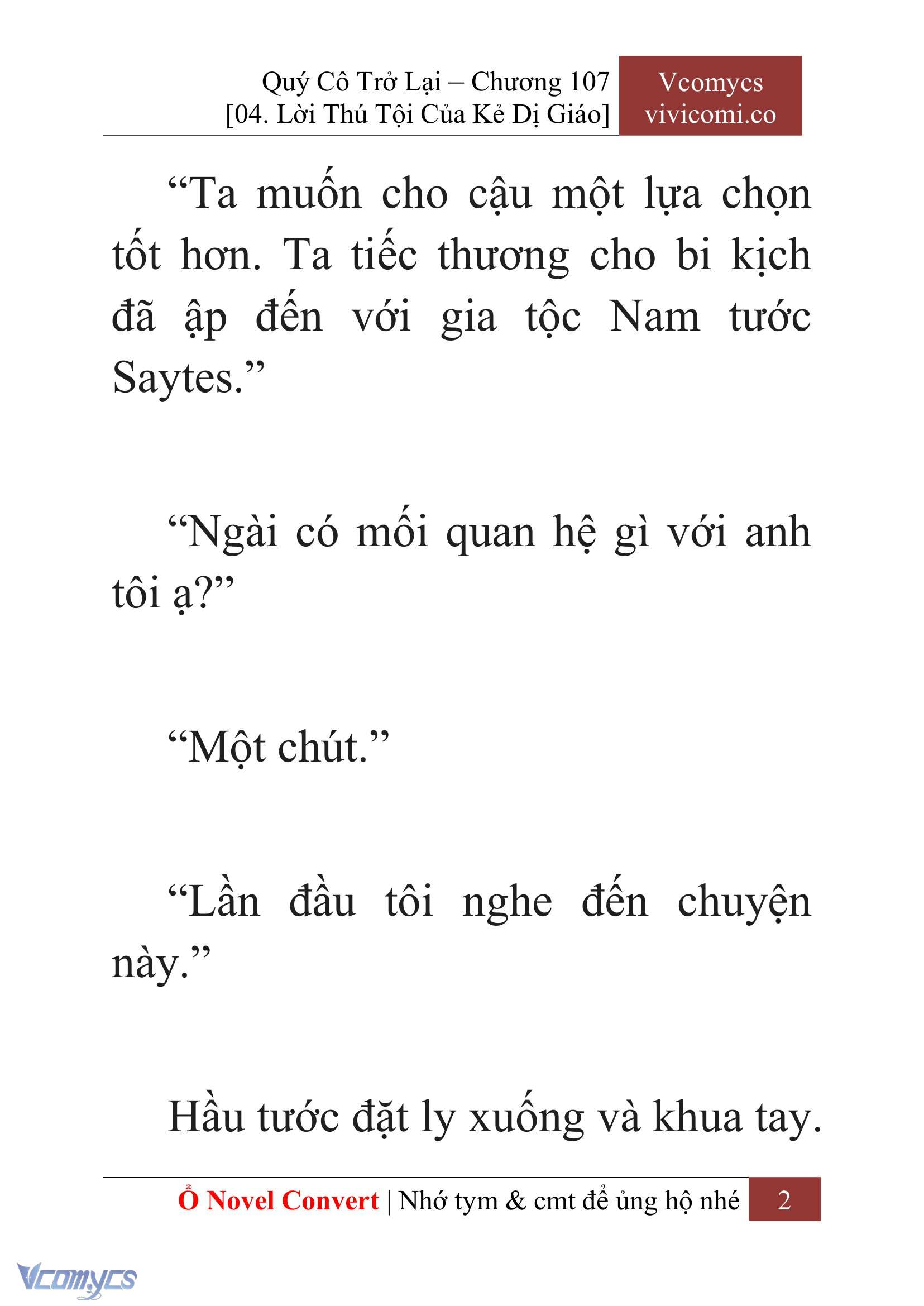 [Novel] Quý Cô Trở Lại Chap 107 - Trang 2