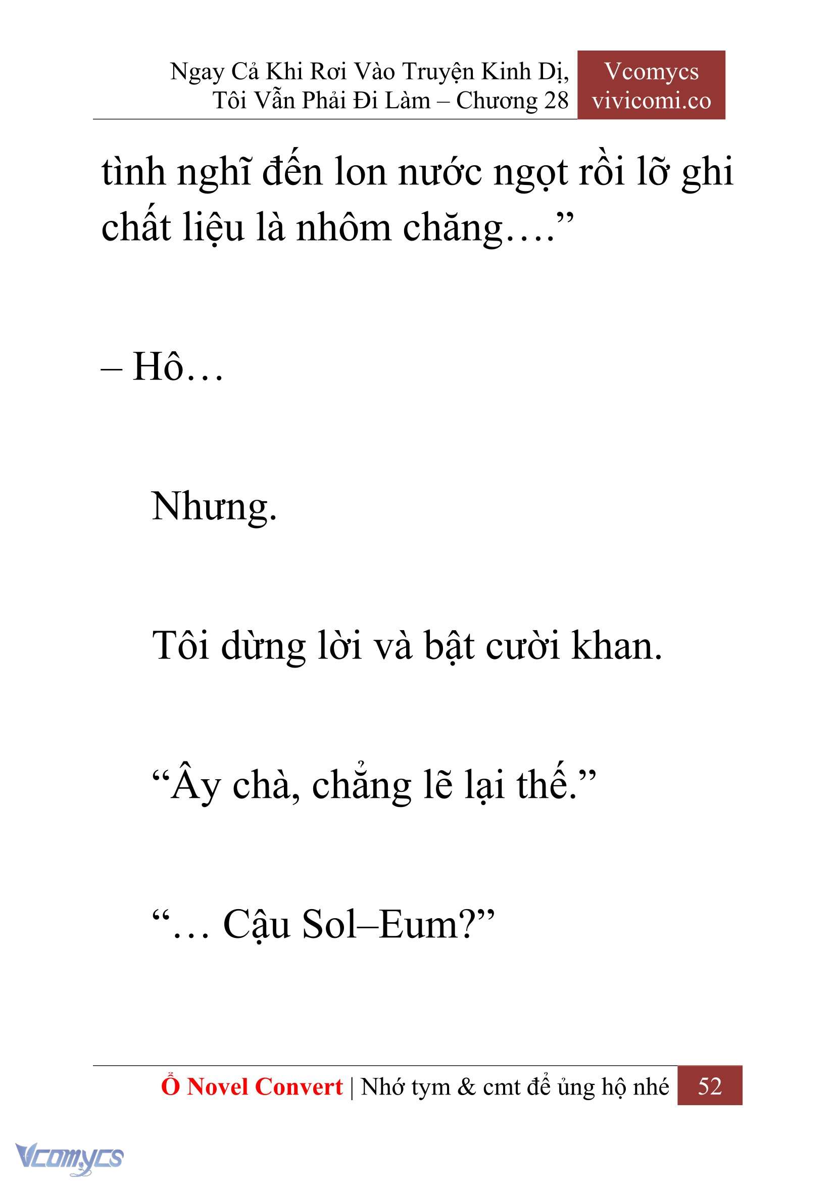 [Novel] Ngay Cả Khi Rơi Vào Truyện Kinh Dị, Tôi Vẫn Phải Đi Làm Chap 28 - Trang 2