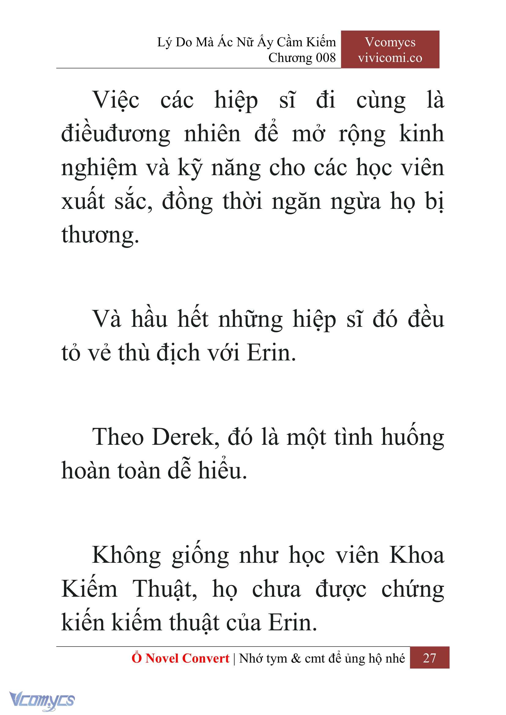 [Novel] Lý Do Mà Ác Nữ Ấy Cầm Kiếm Chap 8 - Next Chap 9