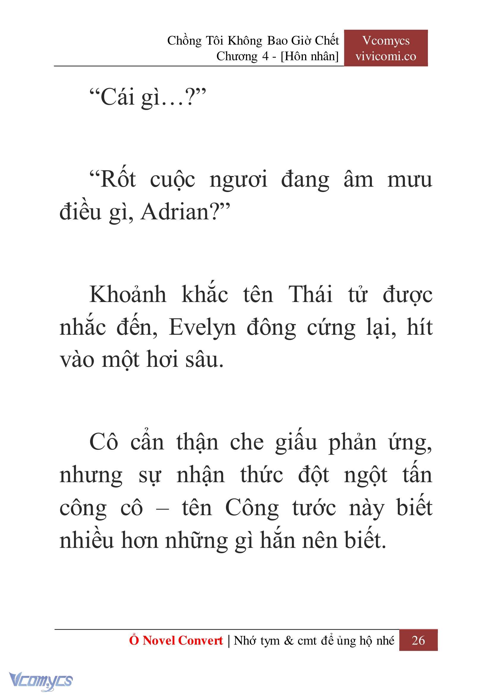 [Novel] Chồng Tôi Không Bao Giờ Chết Chap 4 - Next Chap 5