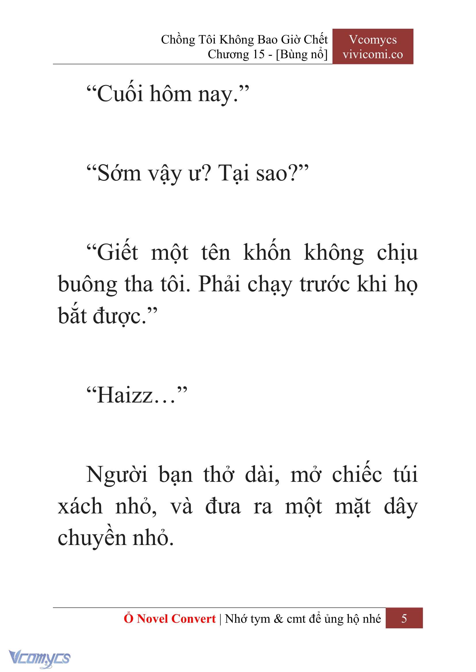 [Novel] Chồng Tôi Không Bao Giờ Chết Chap 15 - Trang 2