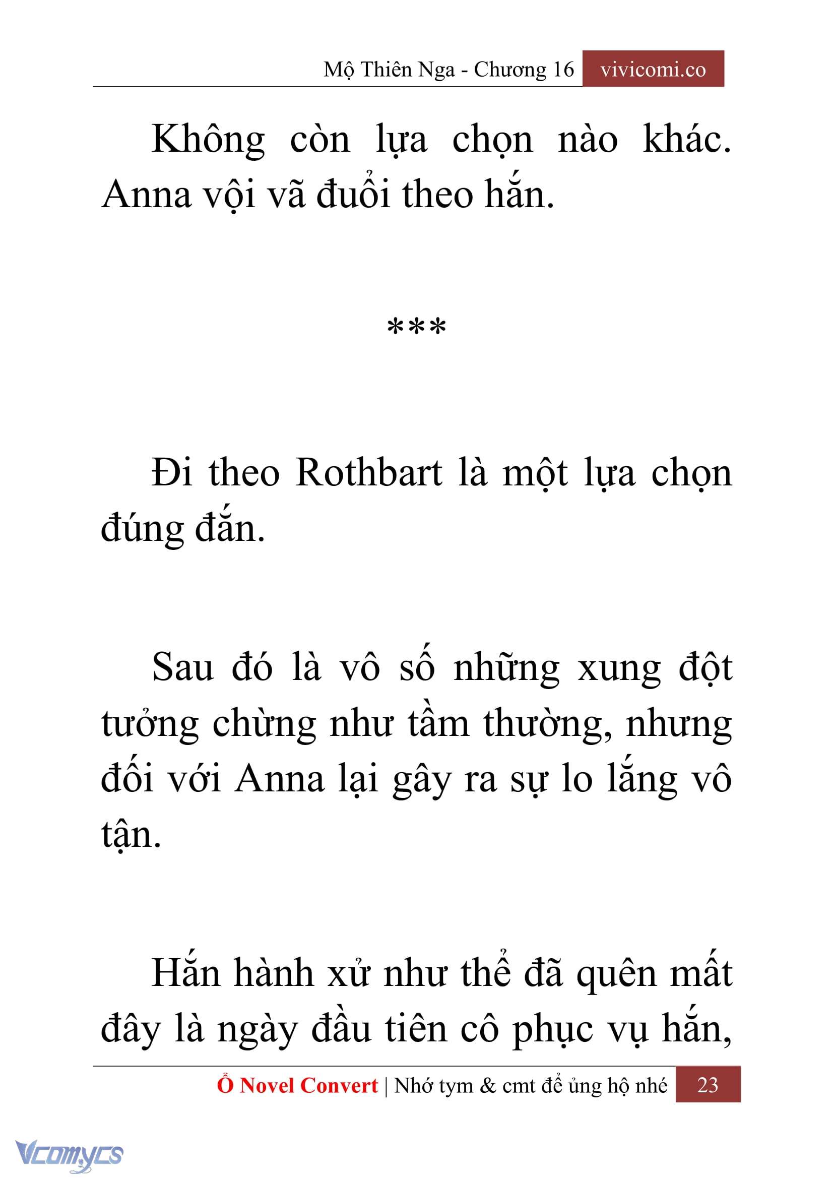 [Novel] Mộ Thiên Nga Chap 16 - Trang 2