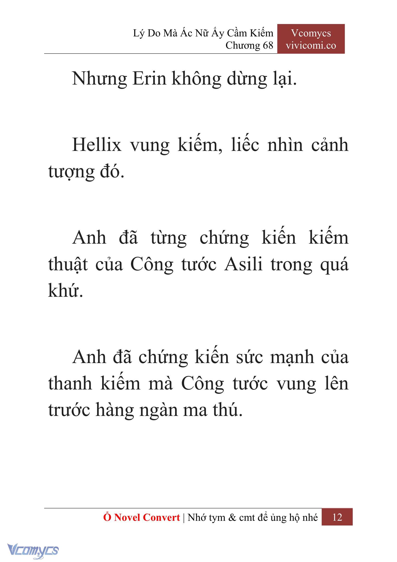 [Novel] Lý Do Mà Ác Nữ Ấy Cầm Kiếm Chap 68 - Next Chap 69