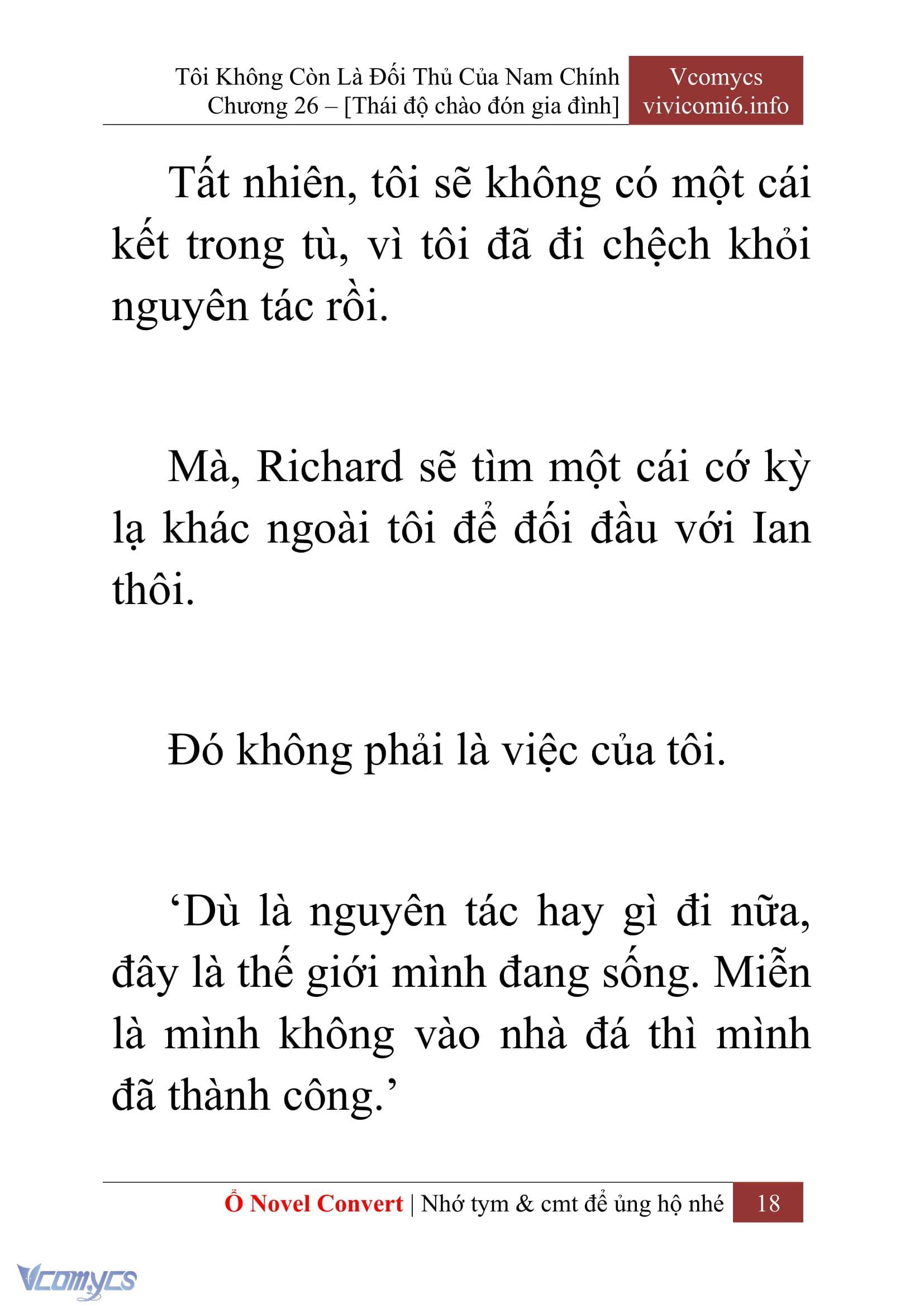 [Novel] Tôi Không Còn Là Đối Thủ Của Nam Chính Chap 26 - Trang 2
