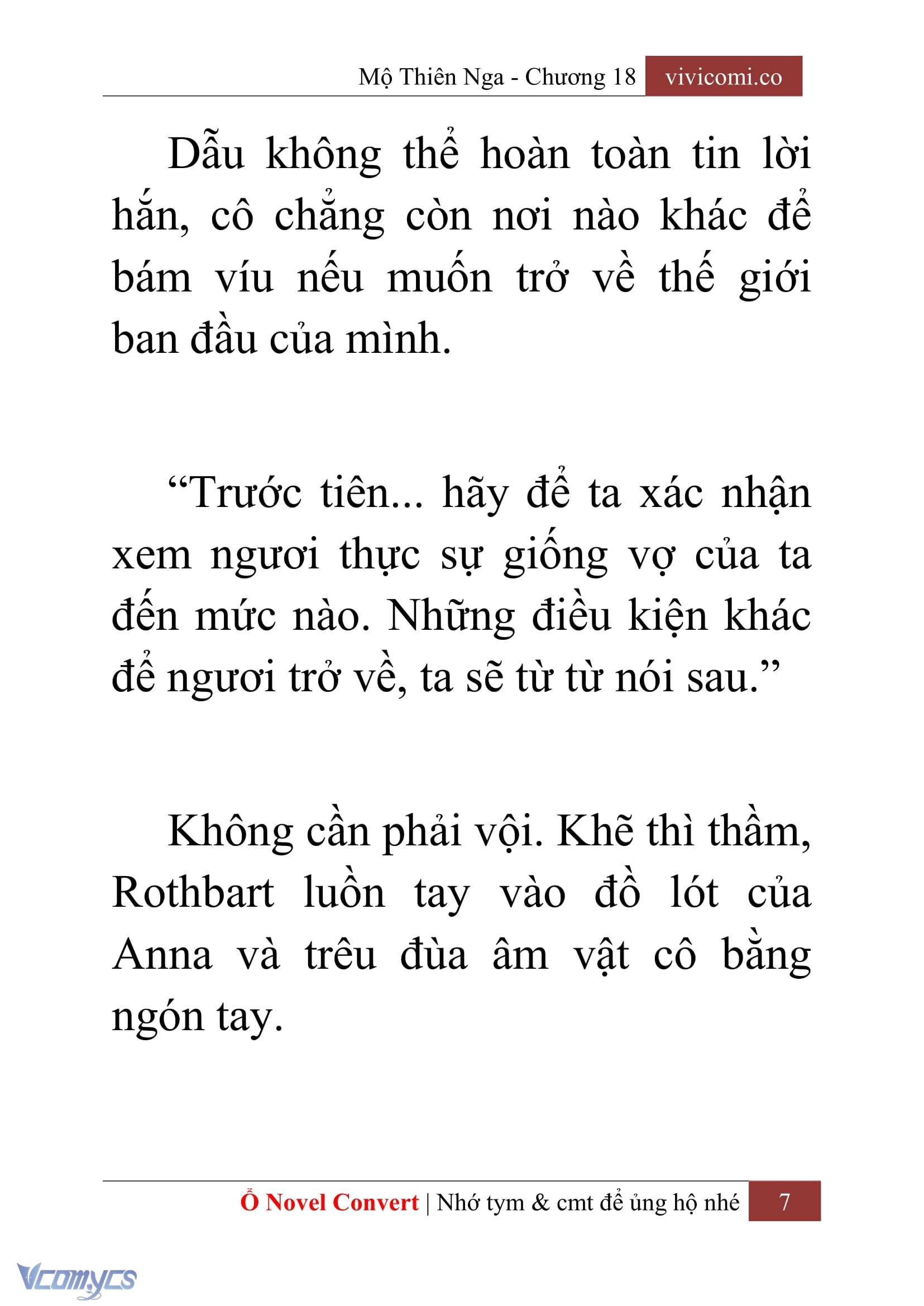 [Novel] Mộ Thiên Nga Chap 18 - Trang 2