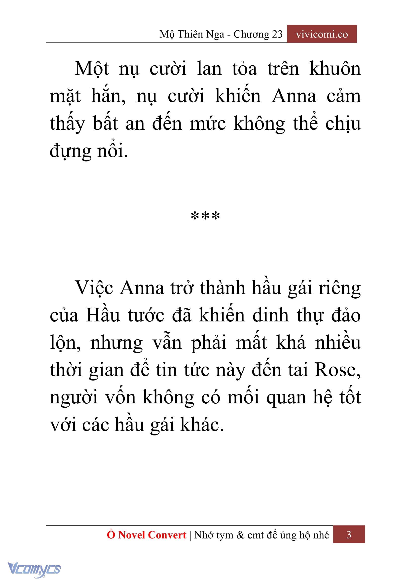 [Novel] Mộ Thiên Nga Chap 23 - Next Chap 24